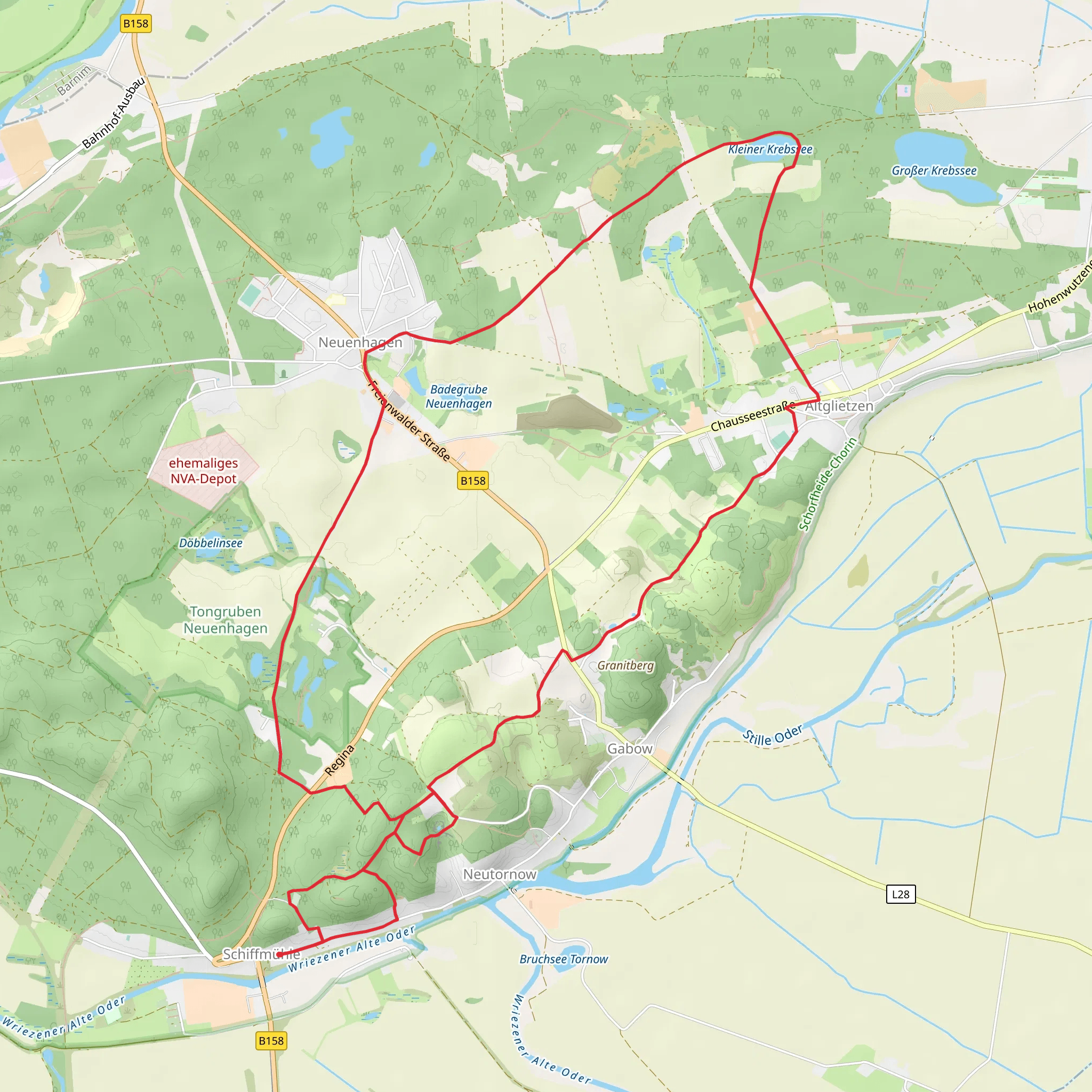 Schiffmuhle and Neuenhagen Loop via Kleiner Krebssee mobile static map