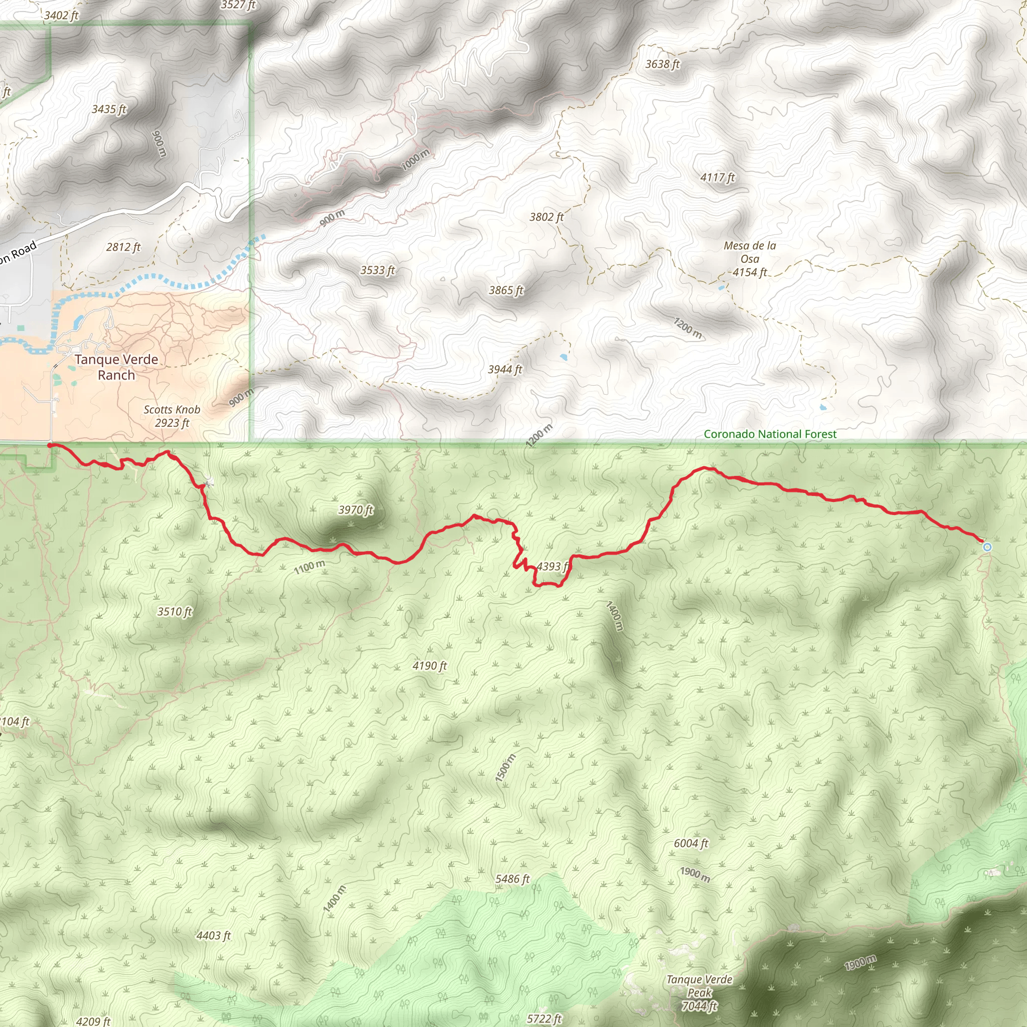 Douglas Spring Trail mobile static map