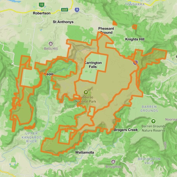 Budderoo National Park mobile static map