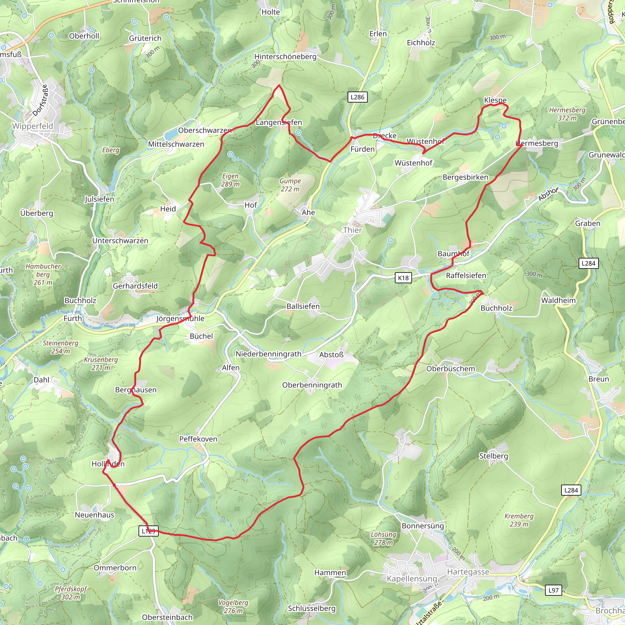 Hollinden and Thier Loop mobile static map