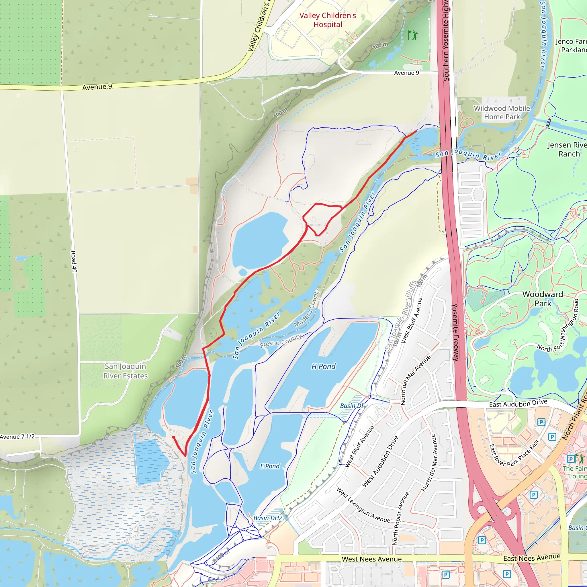 San Joaquin River Trail mobile static map
