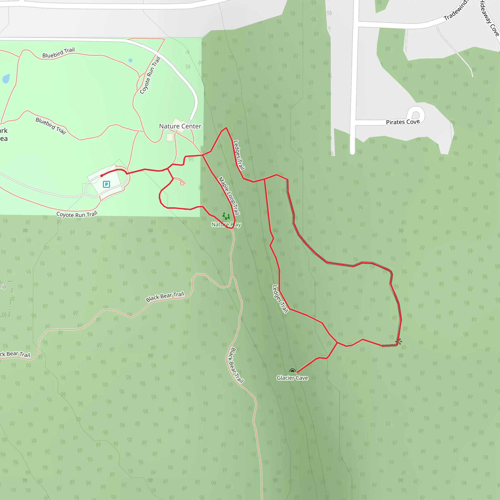 Ledges and Maple Loop Trail mobile static map