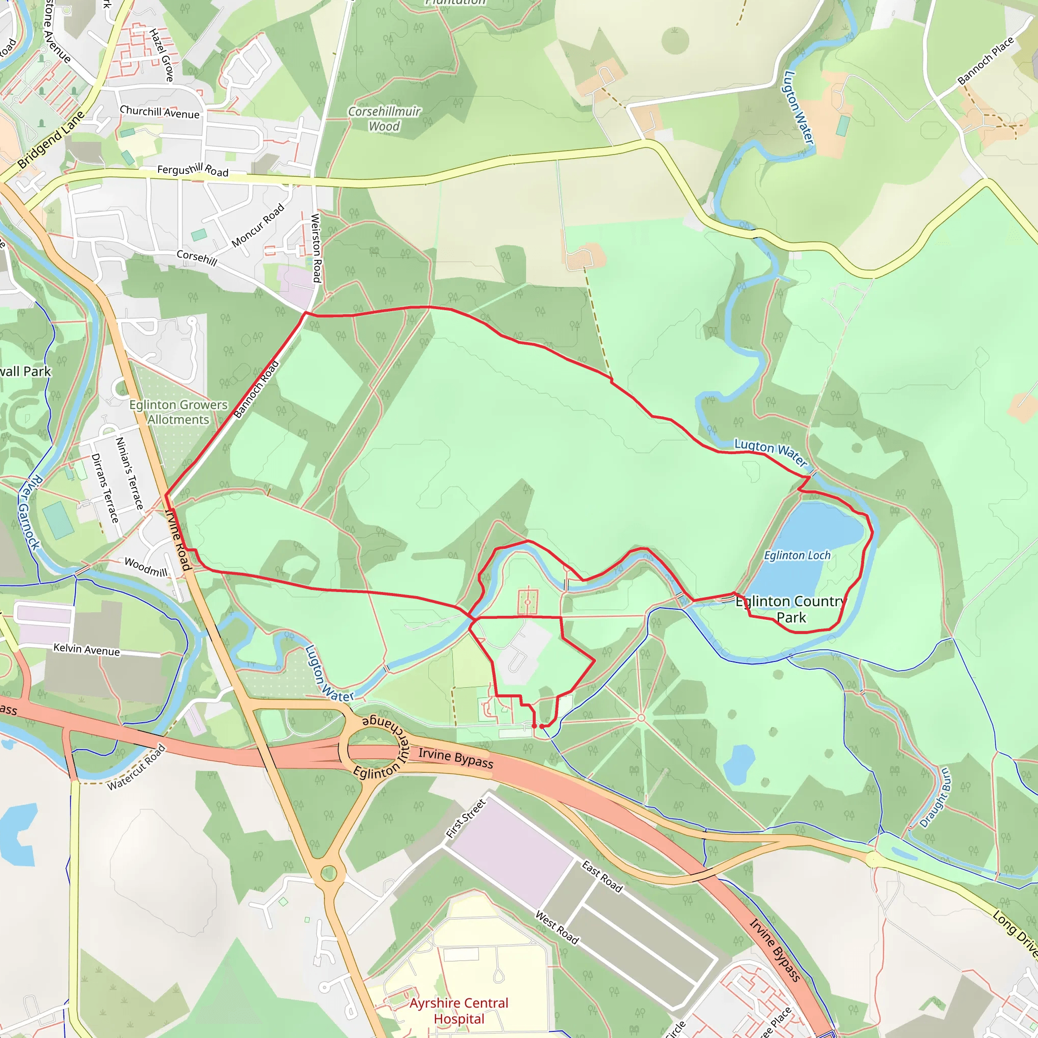 Eglinton Country Park Loop mobile static map