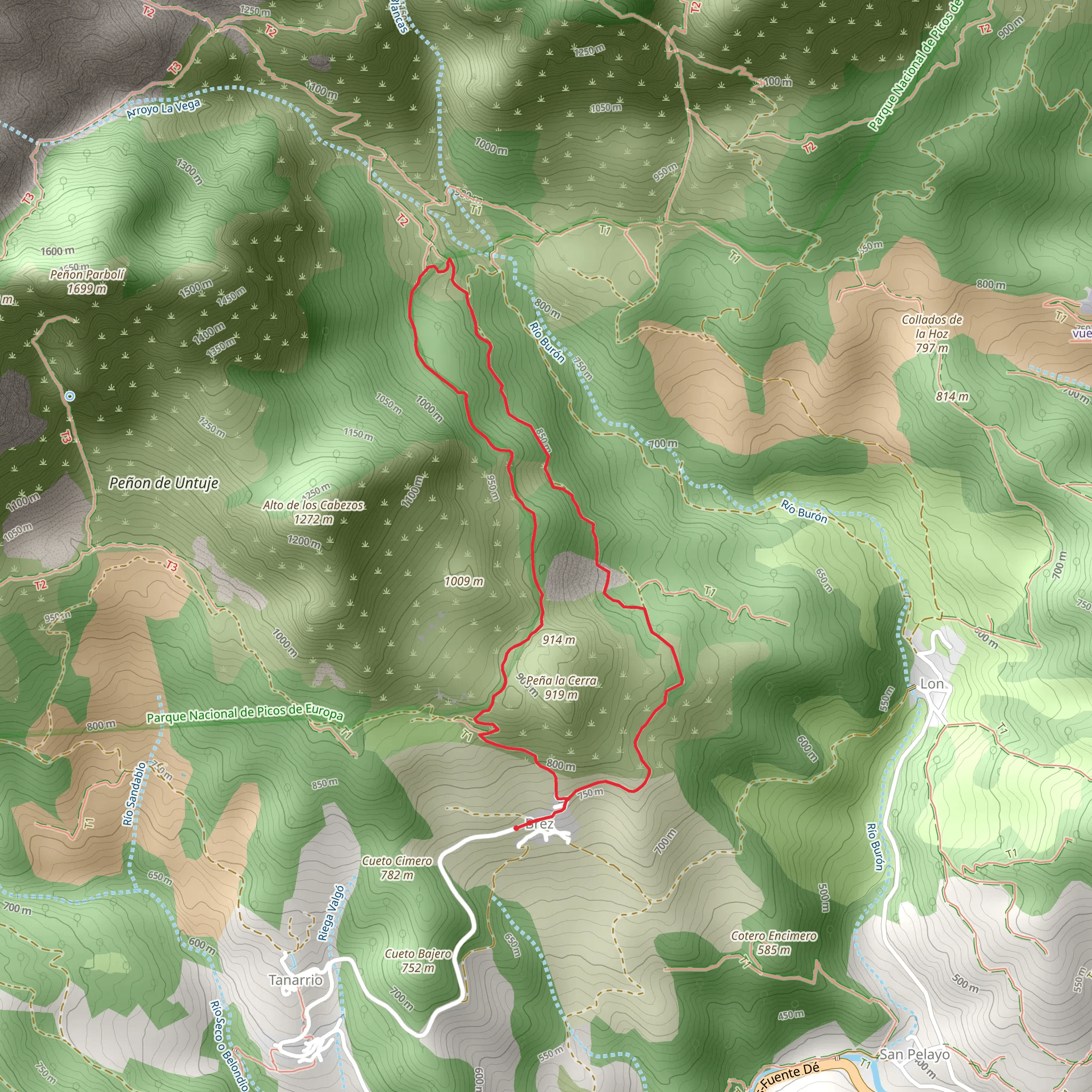 Ruta Brez - Canal de Arreondas PR PNPE 27 mobile static map