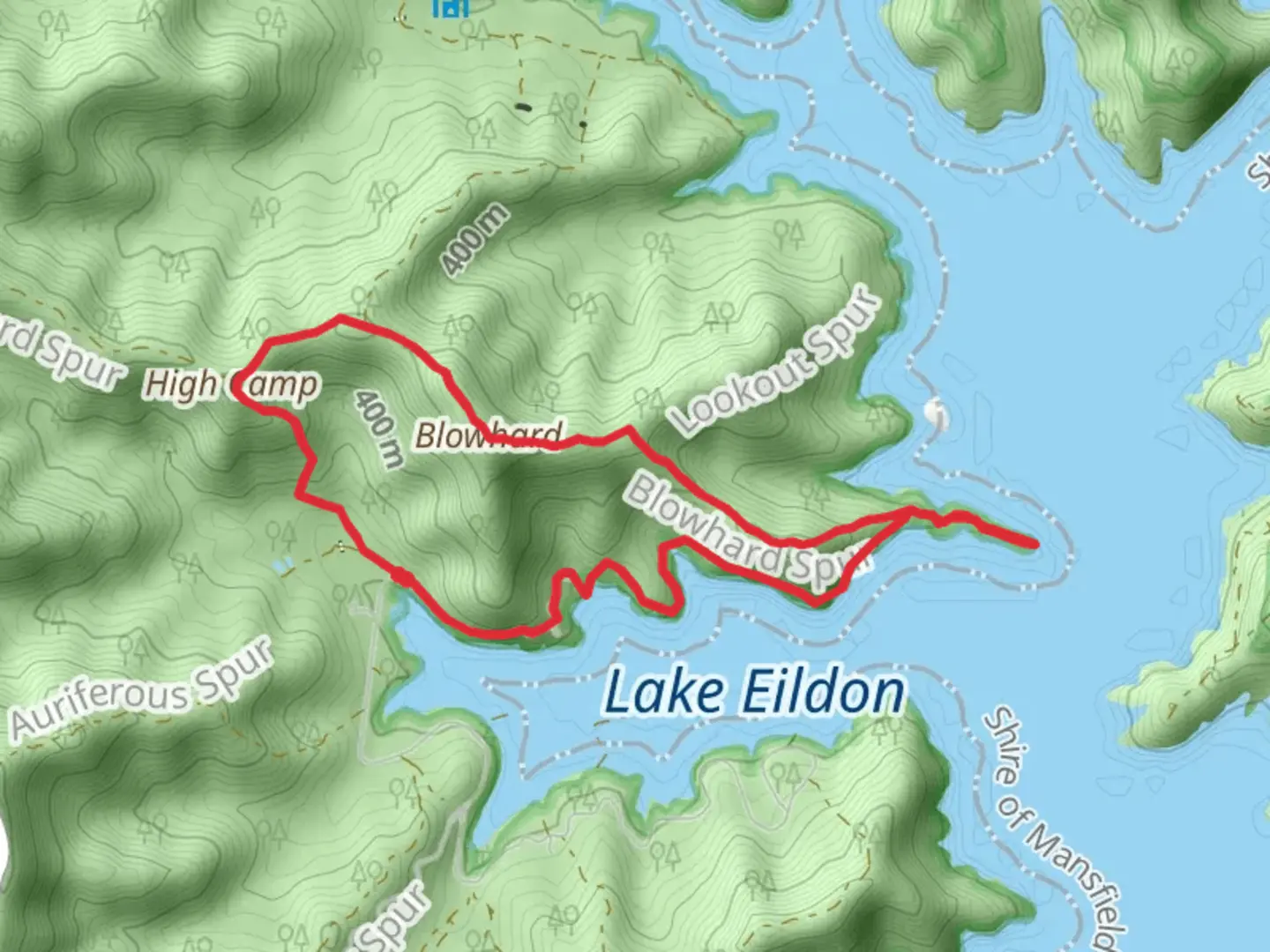 An image depicting the trail Cook Point to High Camp Trail and its surrounding area.