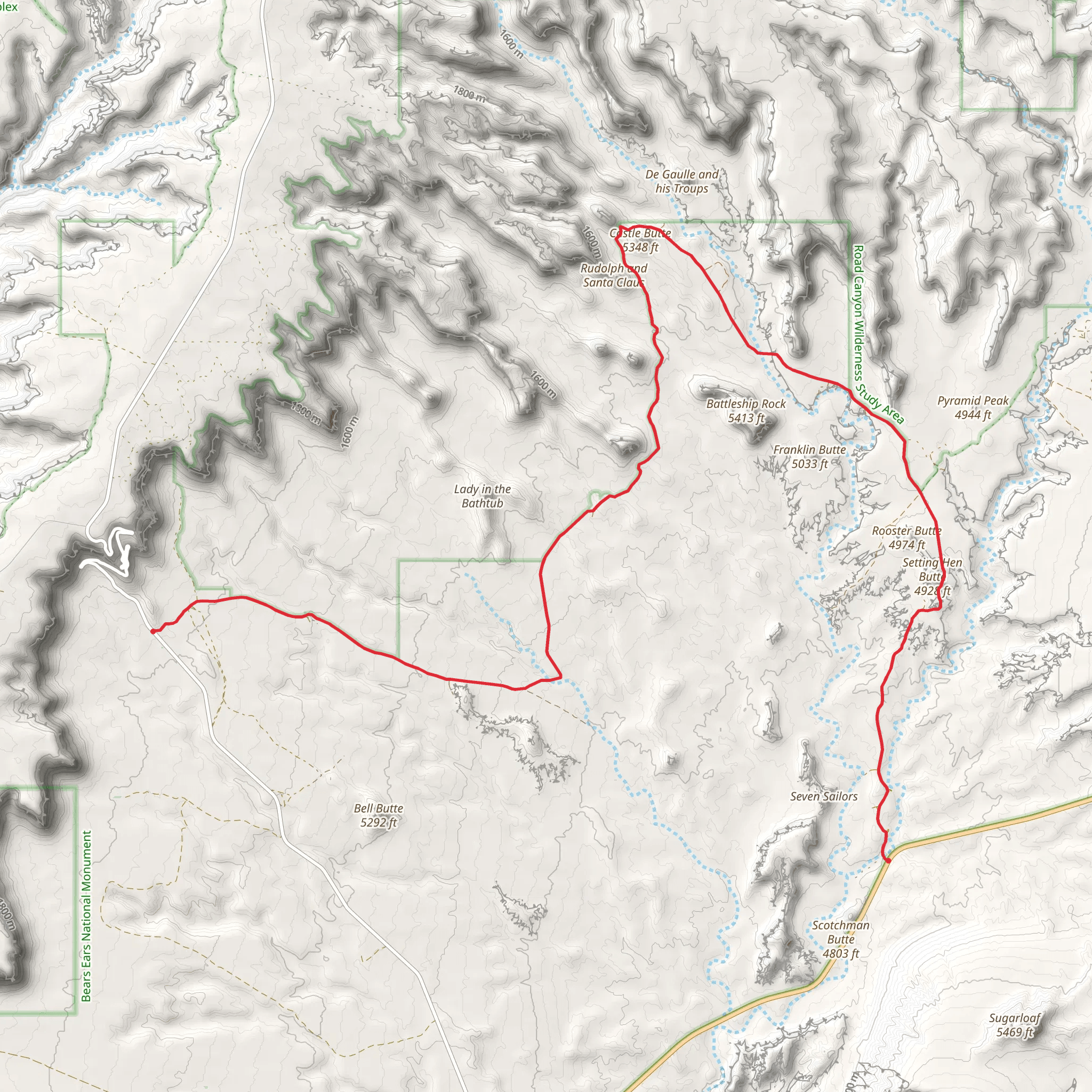 Valley of the Gods Road Walk mobile static map