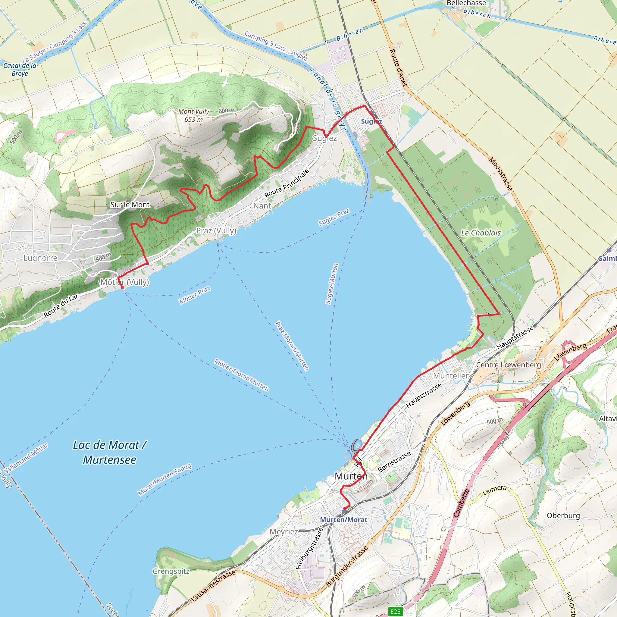 Chemin du Lac de Morat mobile static map