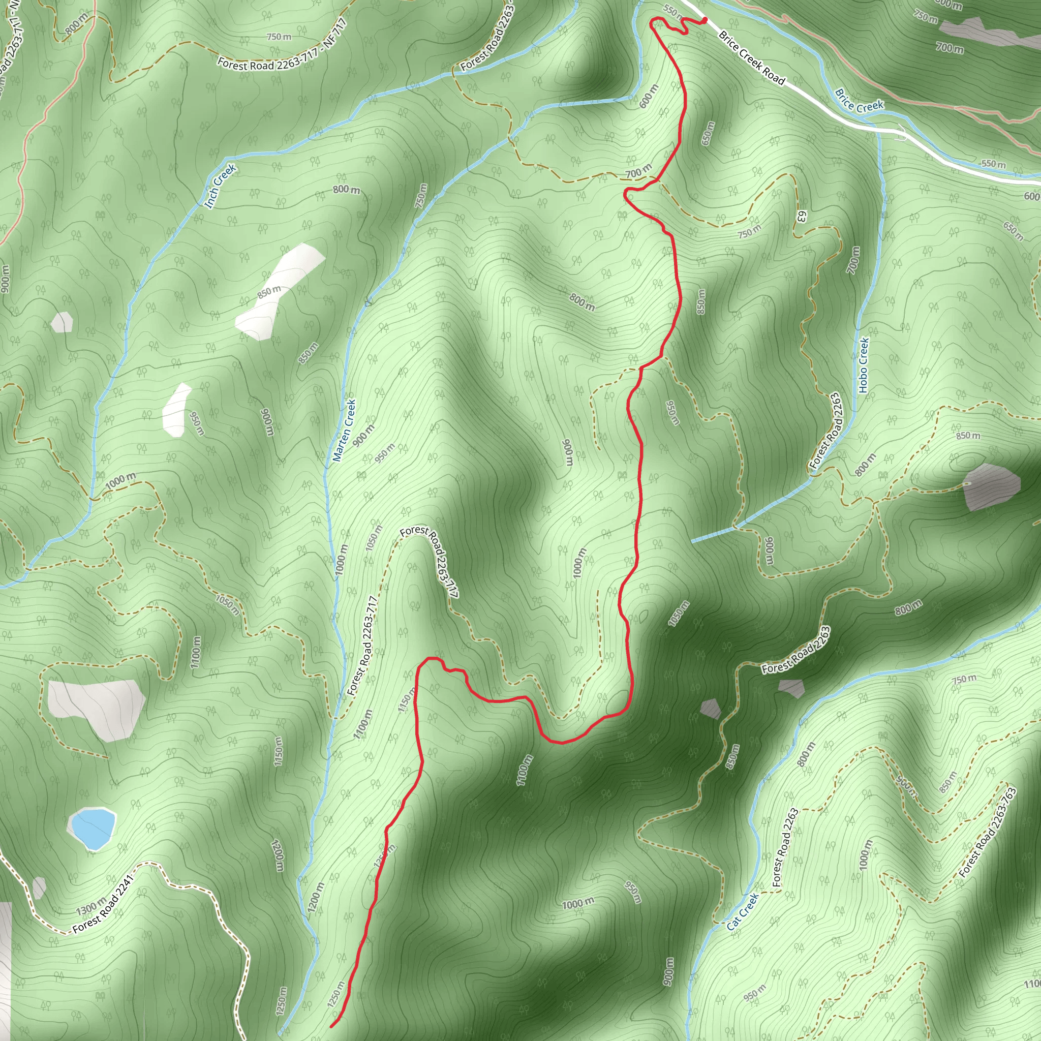 Adams Mountain Way Trail mobile static map
