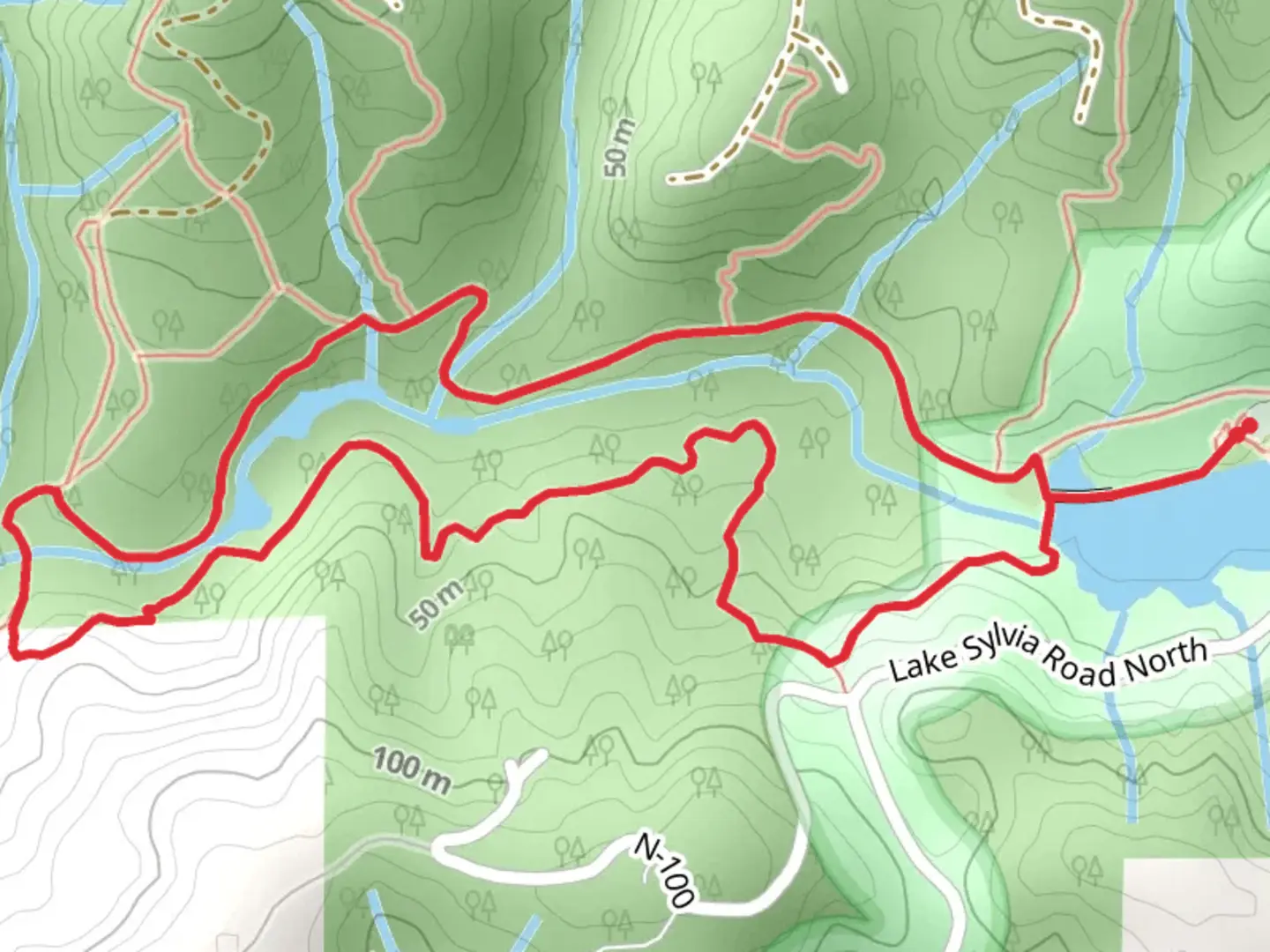 An image depicting the trail Sylvia Creek Forestry Trail and its surrounding area.