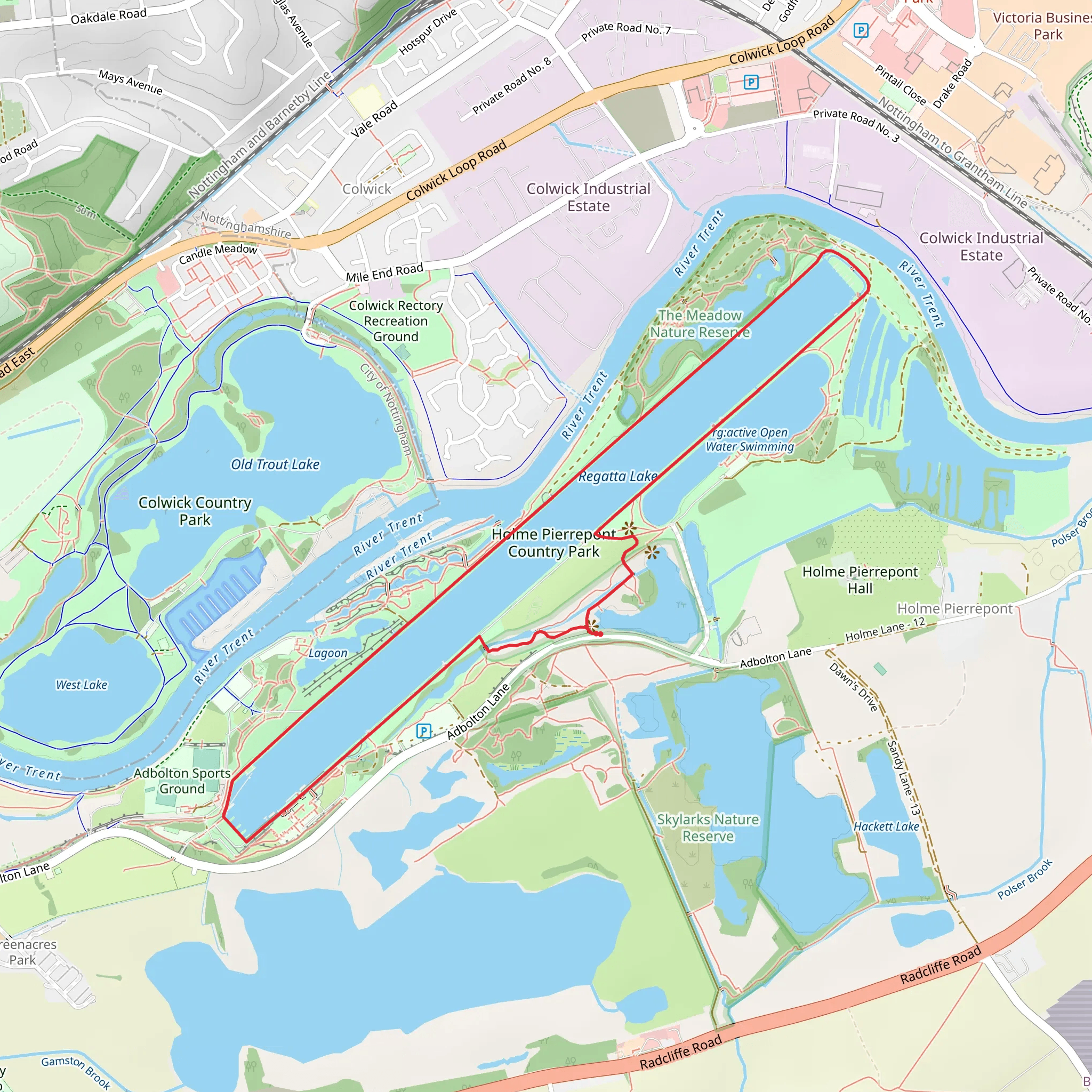 Regatta Lake Loop mobile static map