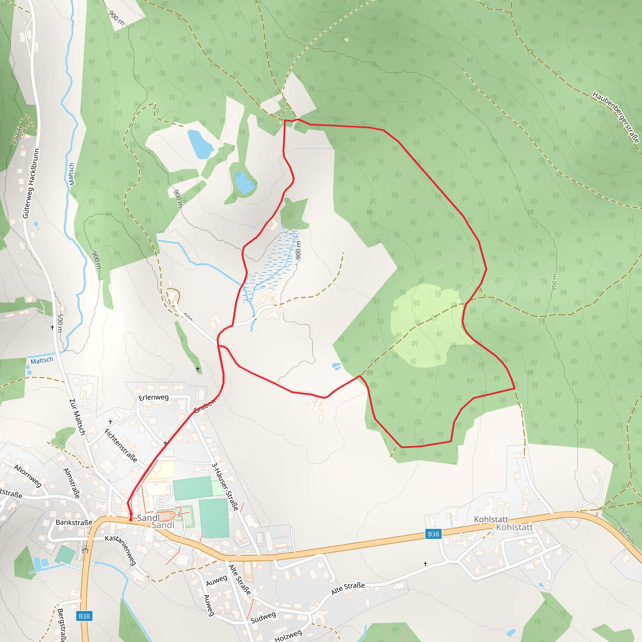 Sandl Loop - Stories Trail mobile static map