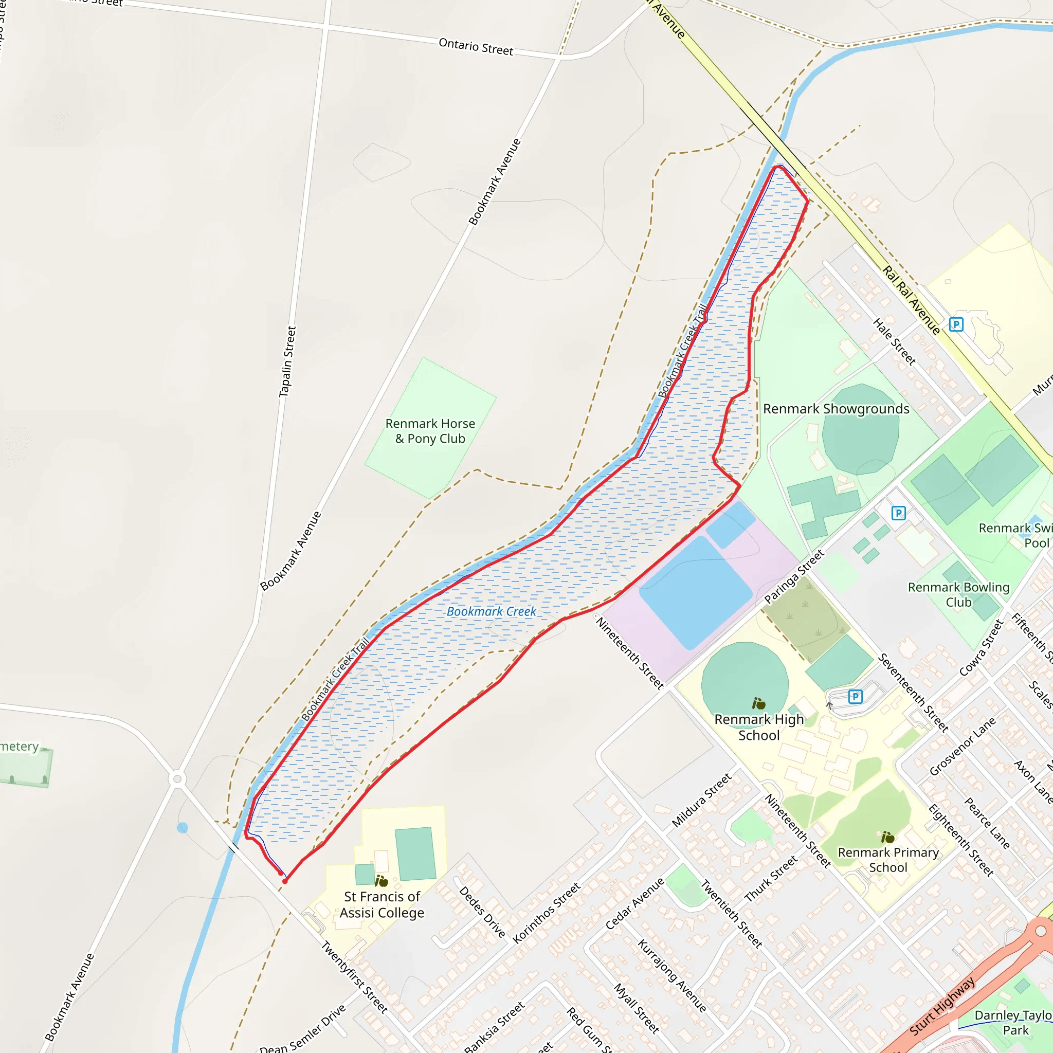 Bookmark Creek Trail mobile static map