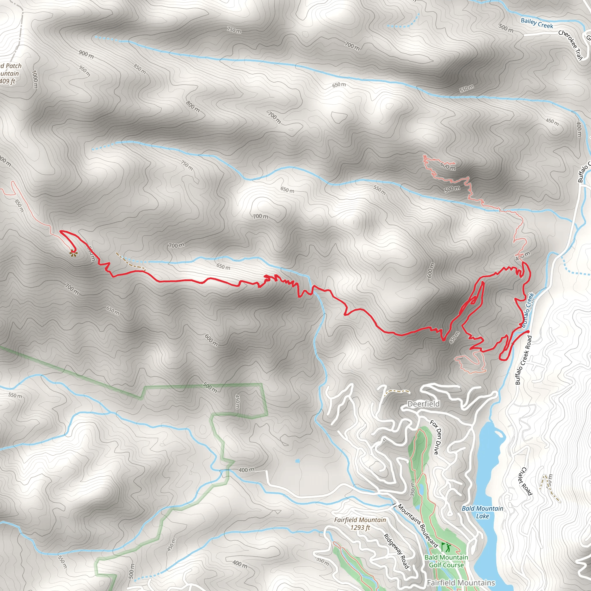 Weed Patch Mountain Trail and Buffalo Creek Park Loop mobile static map