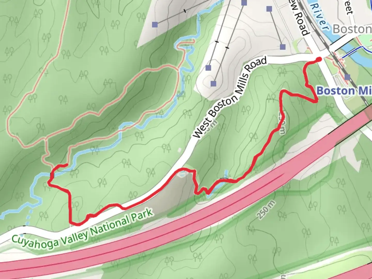 An image depicting the trail Blue Hen Falls Spur and Buckeye Trail and its surrounding area.