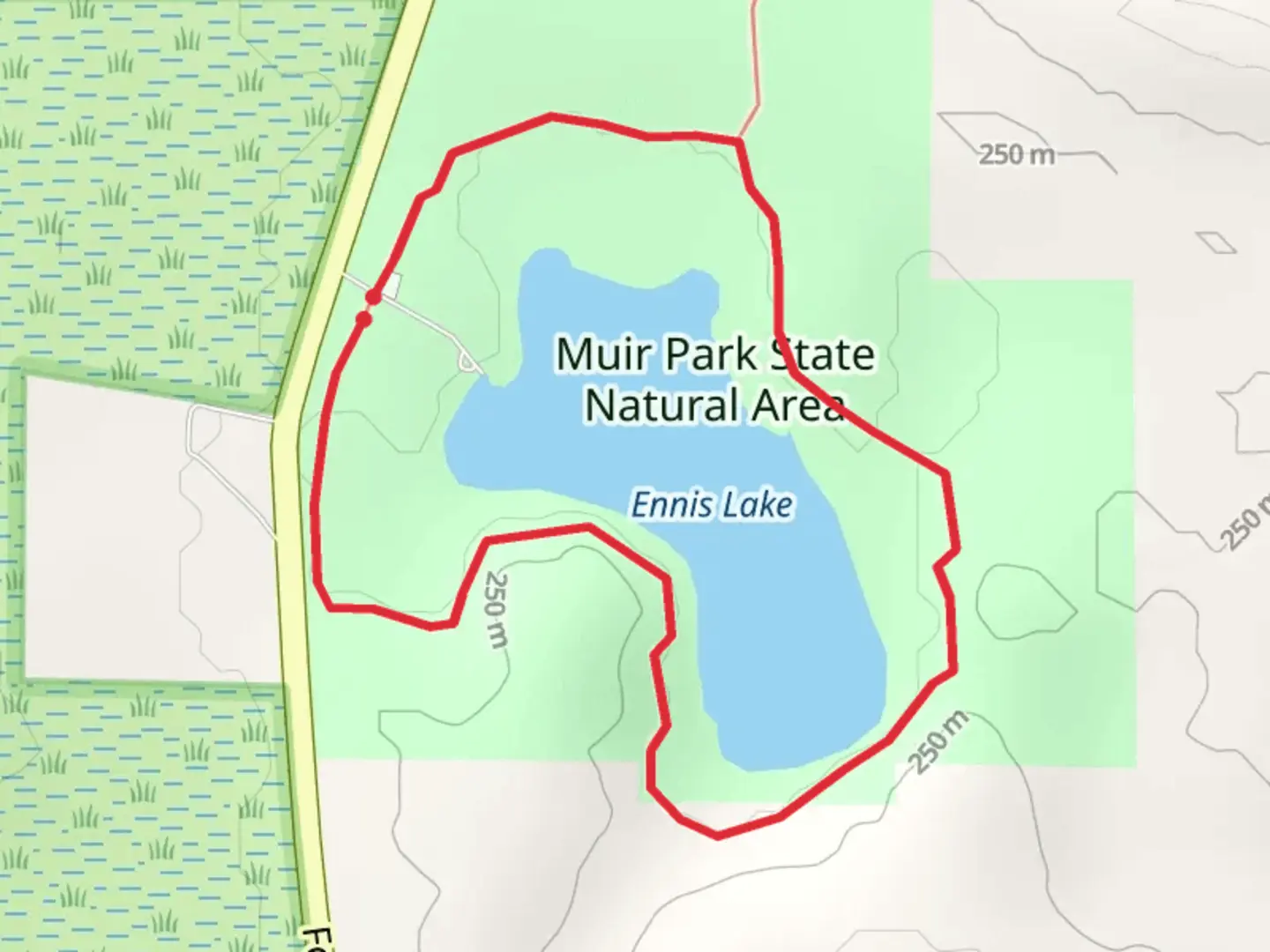 An image depicting the trail Ennis Lake Loop and its surrounding area.