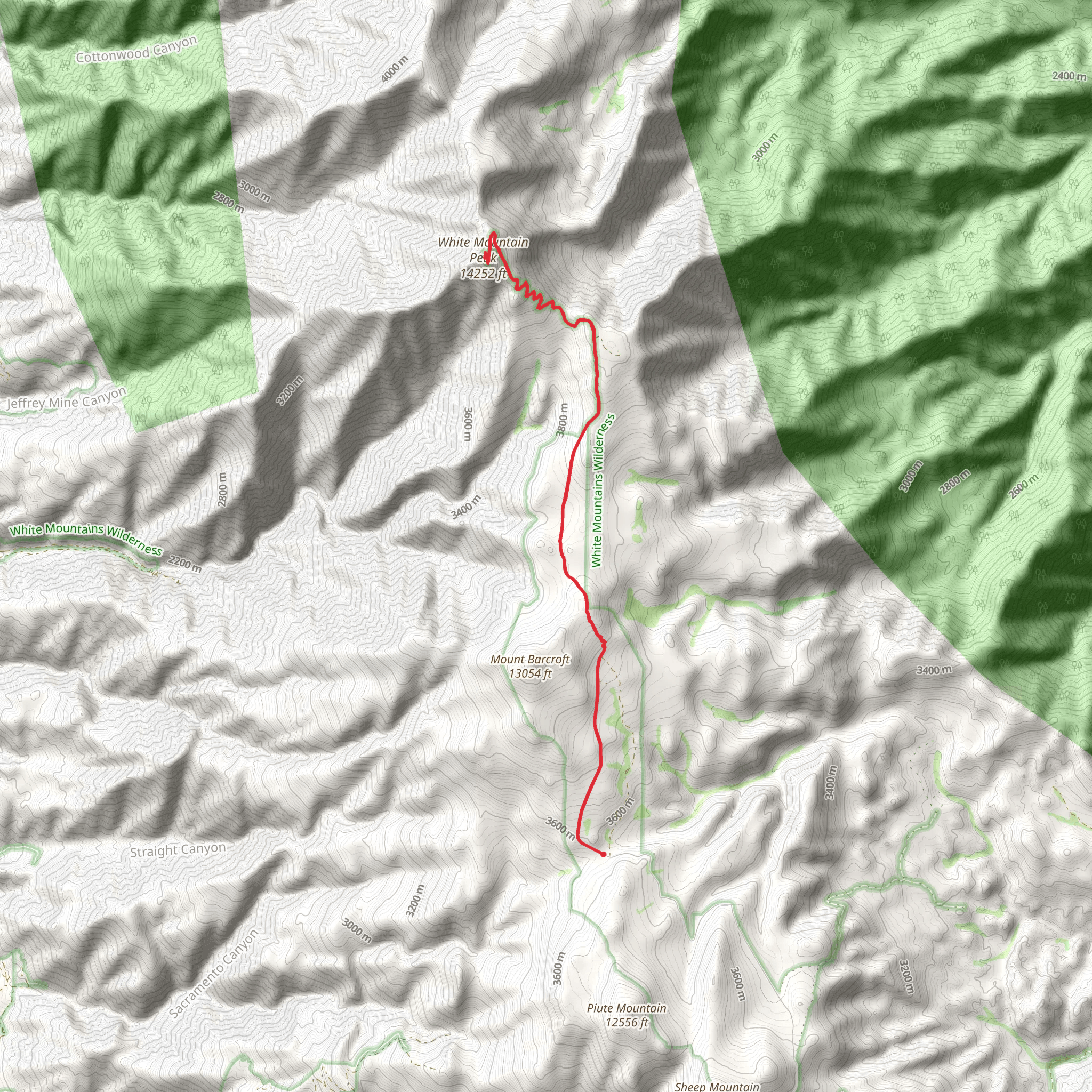 White Mountain Peak mobile static map