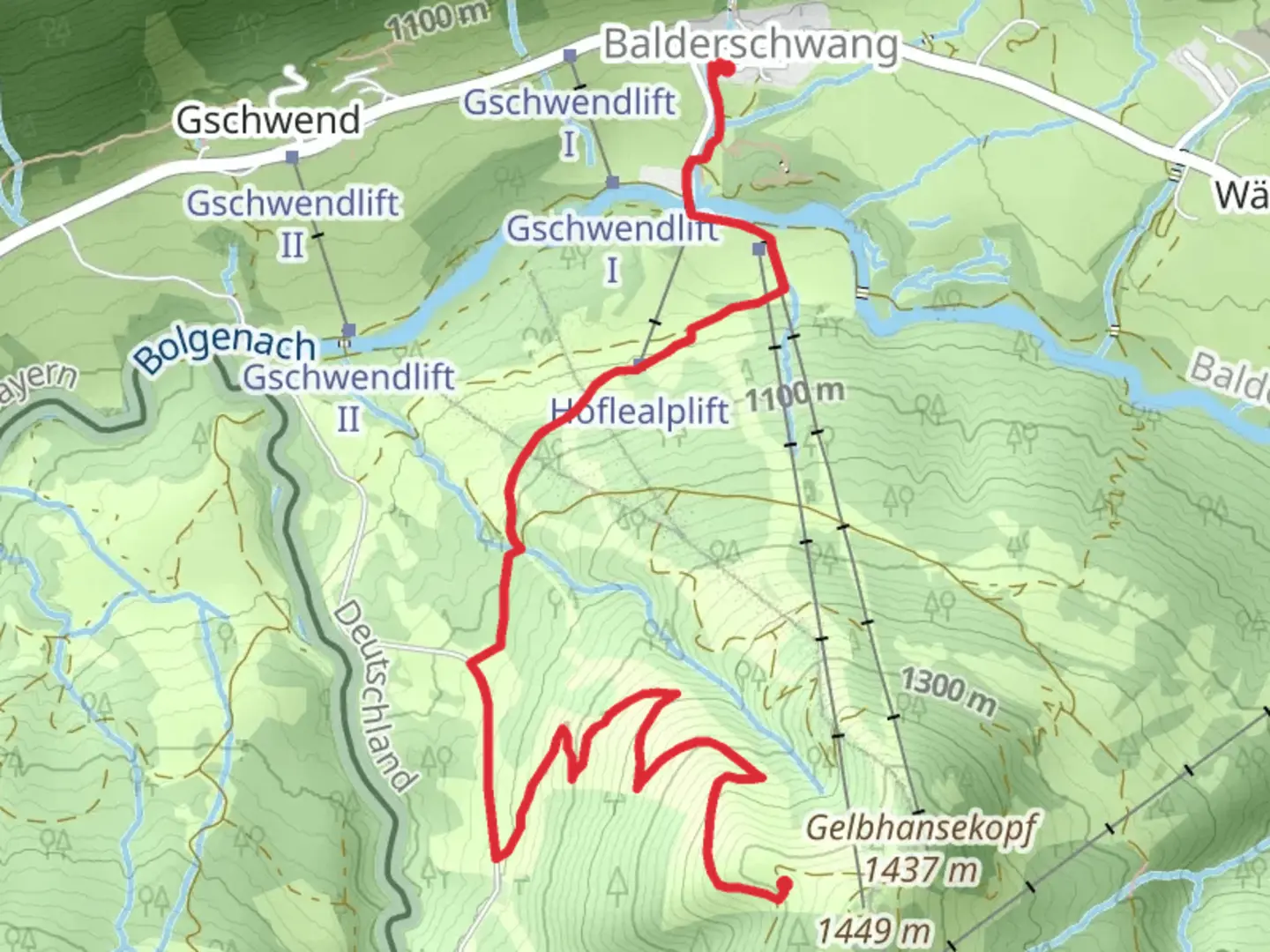 An image depicting the trail 5 Familienabfahrt Walk and its surrounding area.