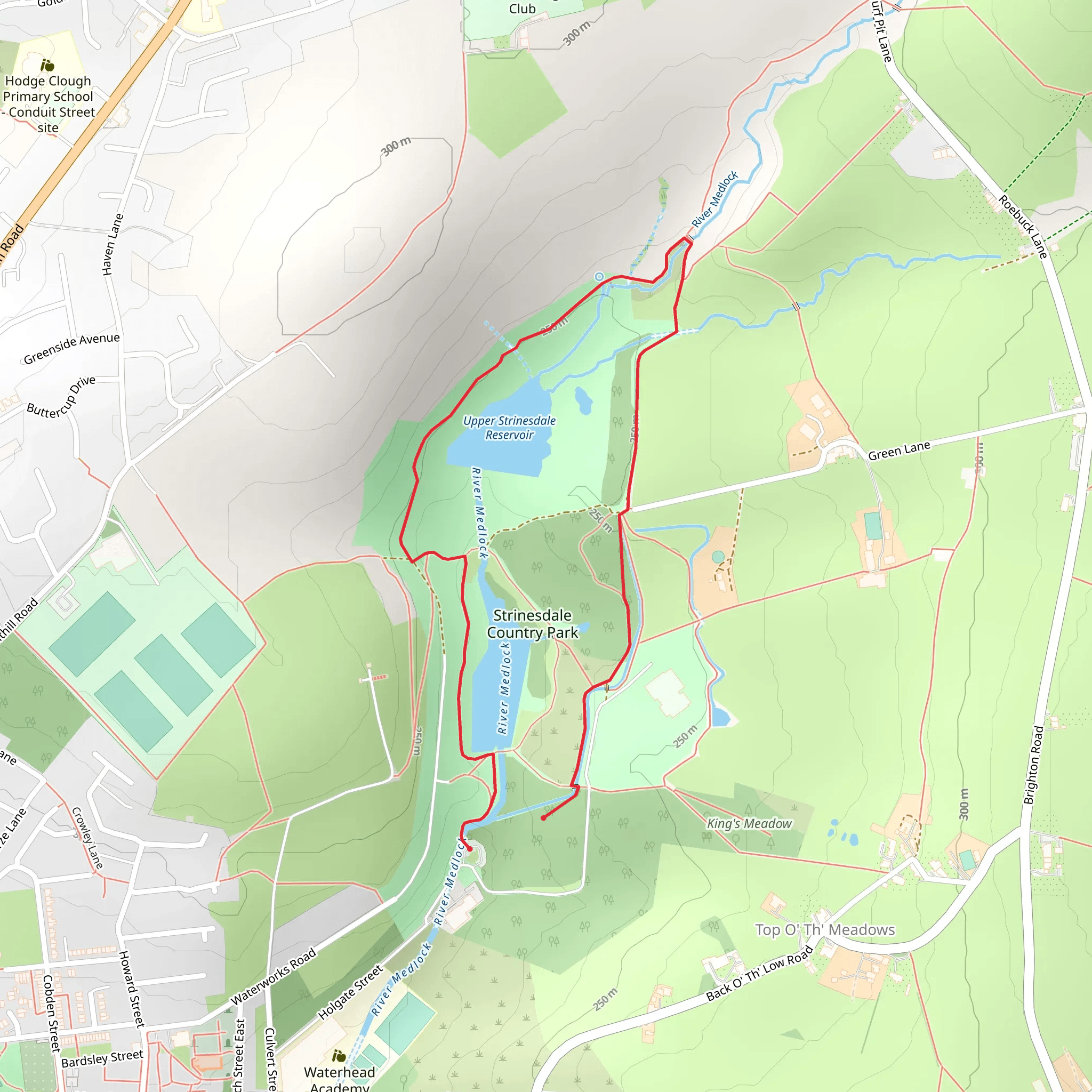Strinesdale Reservoir and Country Park mobile static map