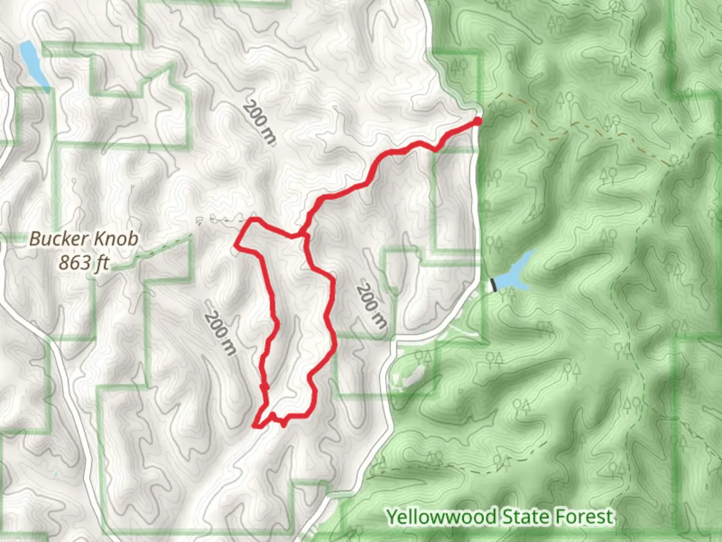 An image depicting the trail Tecumseh Trail Loop and its surrounding area.