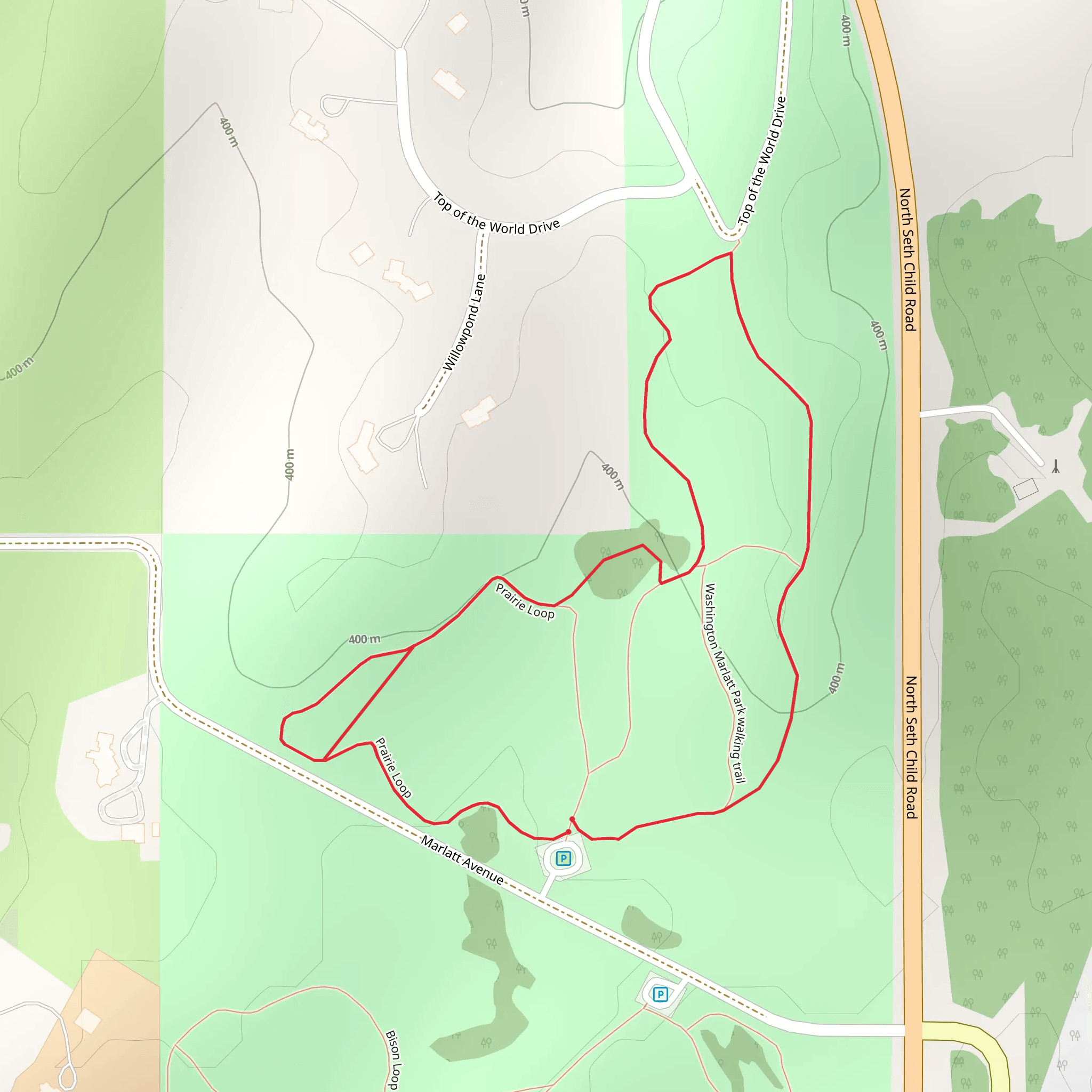 Washington Marlatt Park Walking Loop Trail mobile static map
