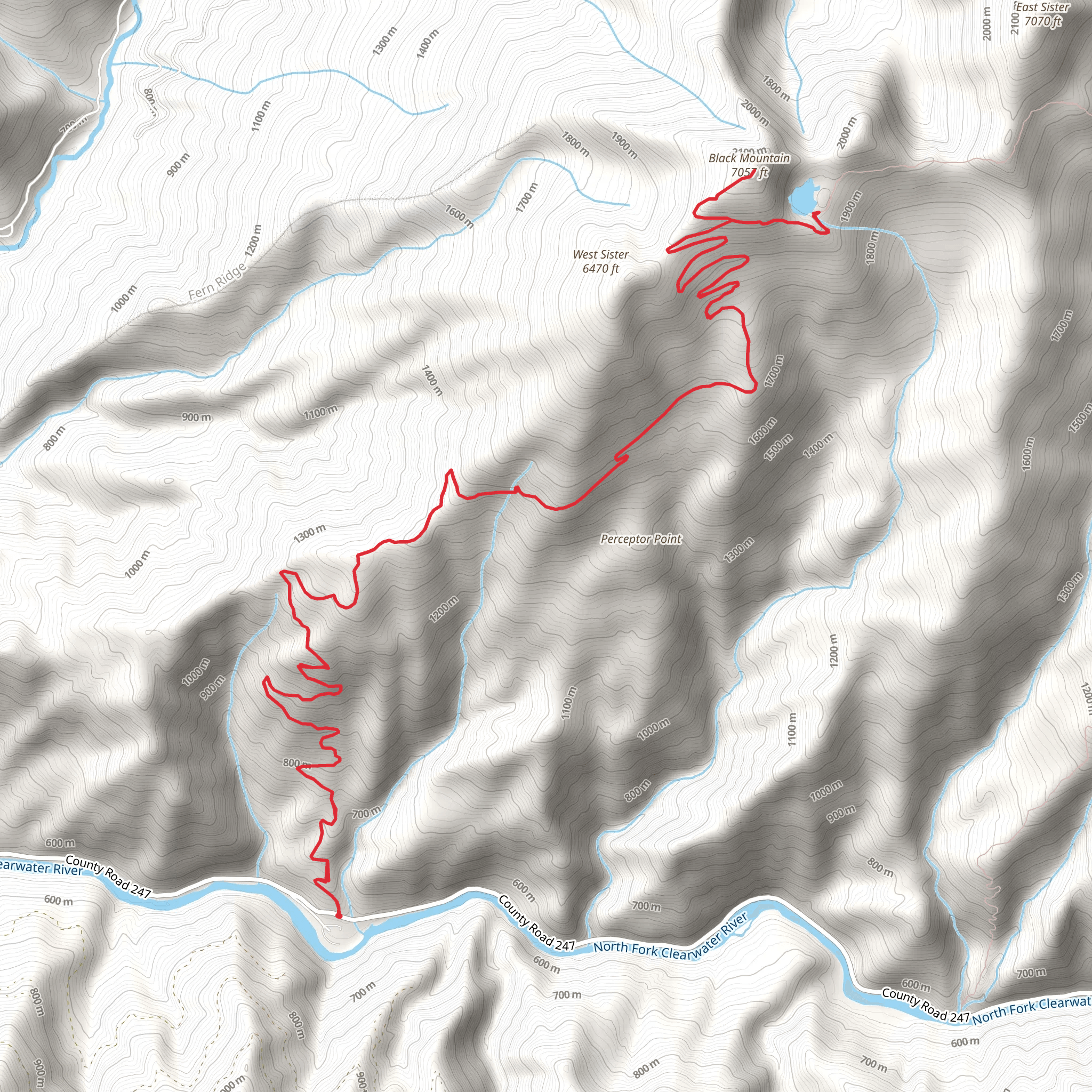 Black Lake and Black Mountain Trail mobile static map