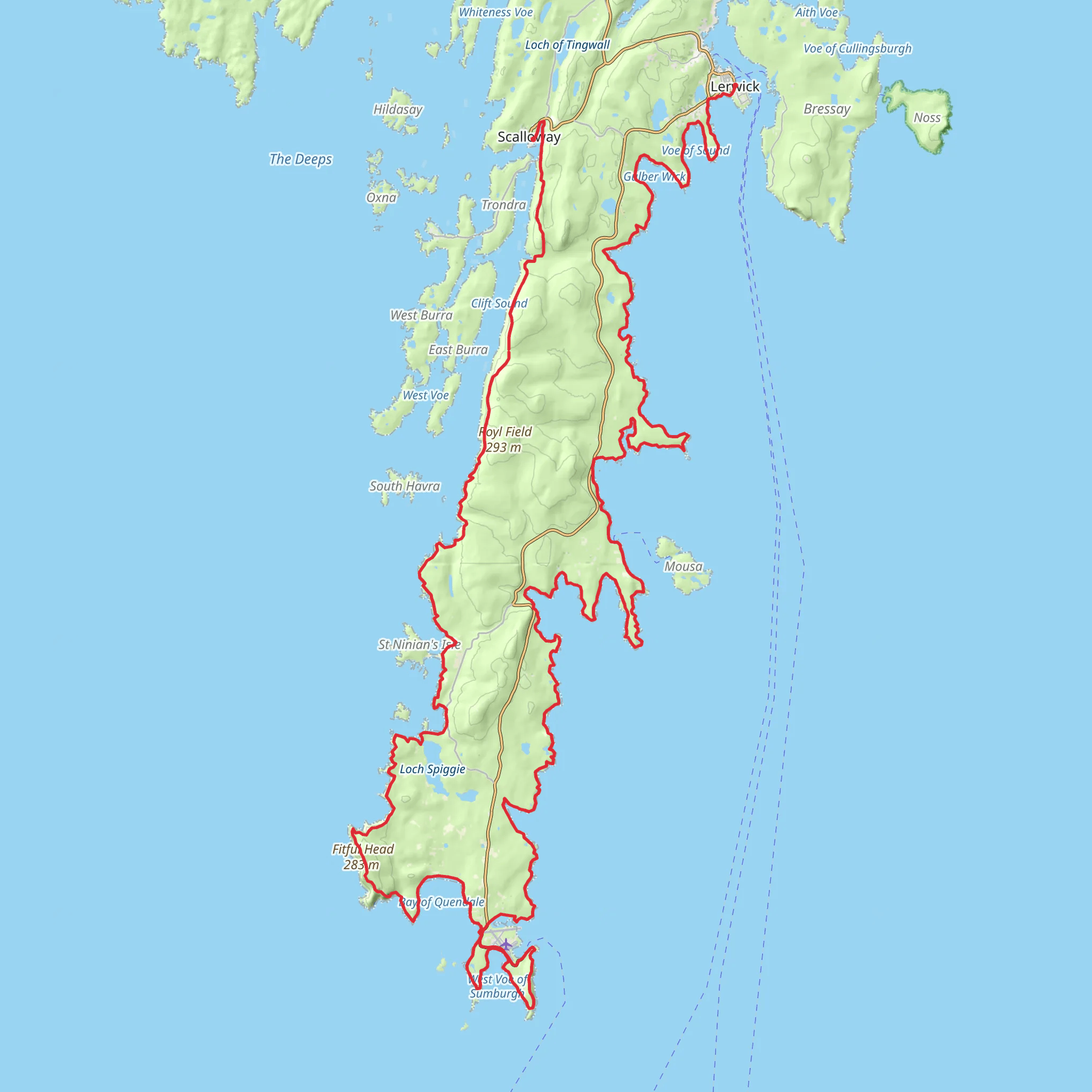 Coastal Walk of Shetland - Unst mobile static map