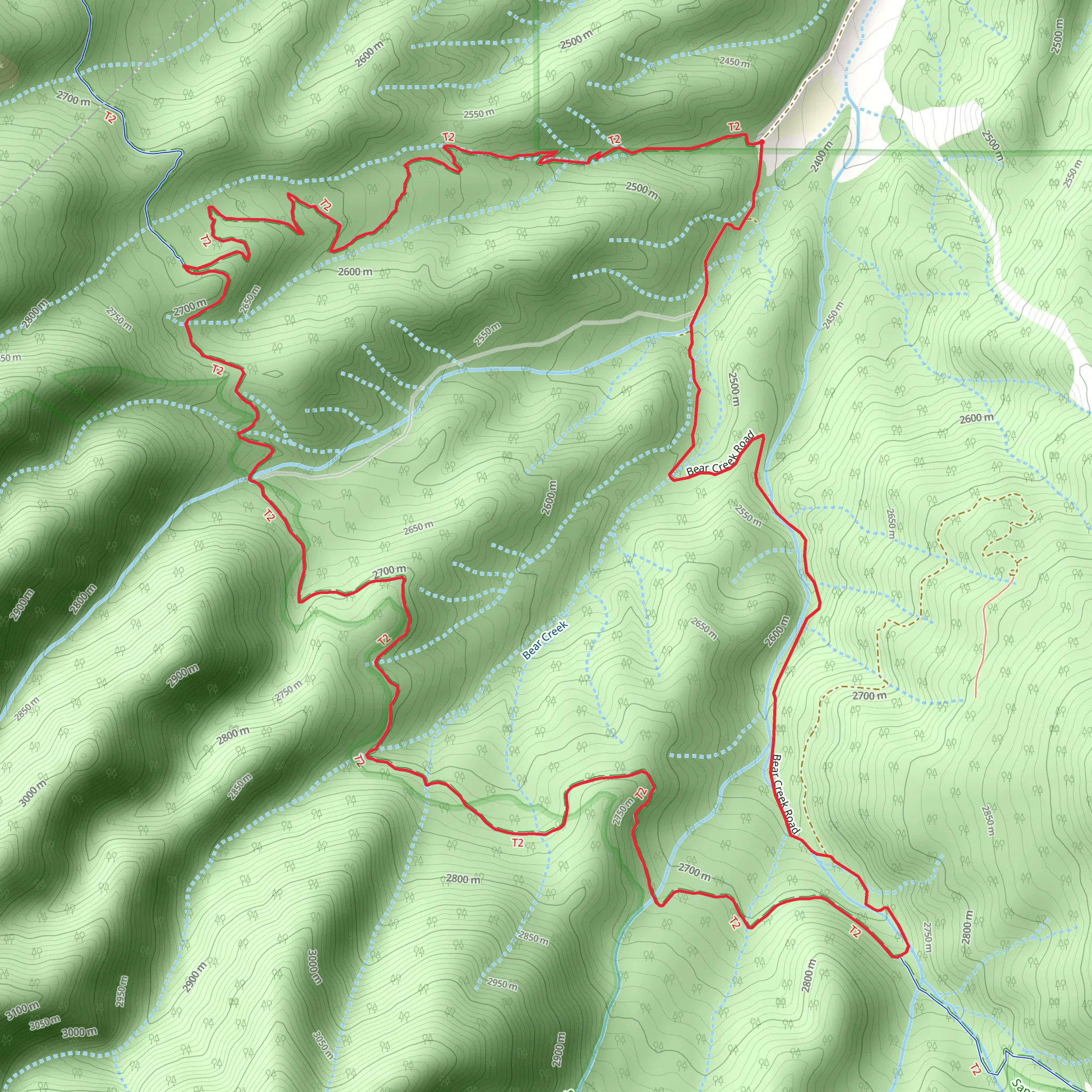 Columbine and Rainbow Loop Trail mobile static map