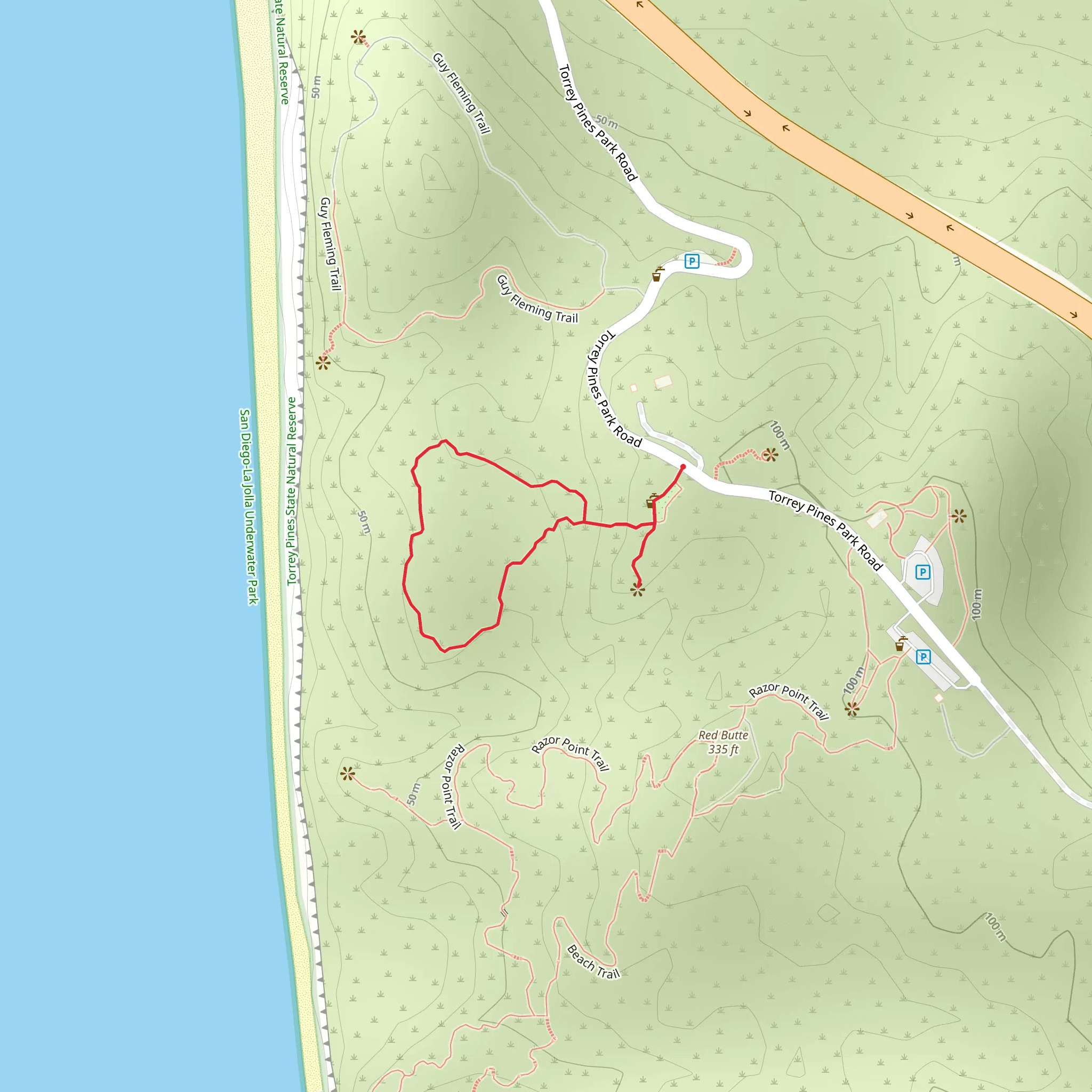 Parry Grove Loop Trail mobile static map