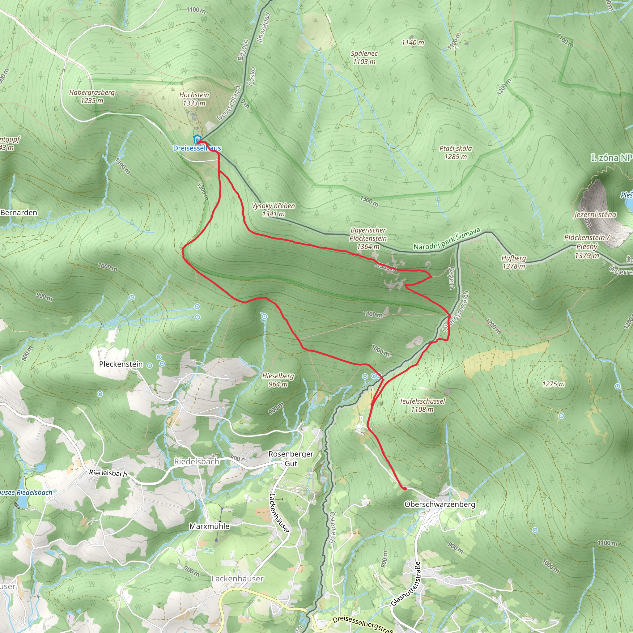 Dreisessel via Witiko Climb mobile static map