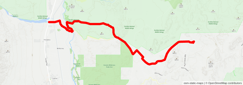 Southwestern Horseshoe Trail stage 147 Map