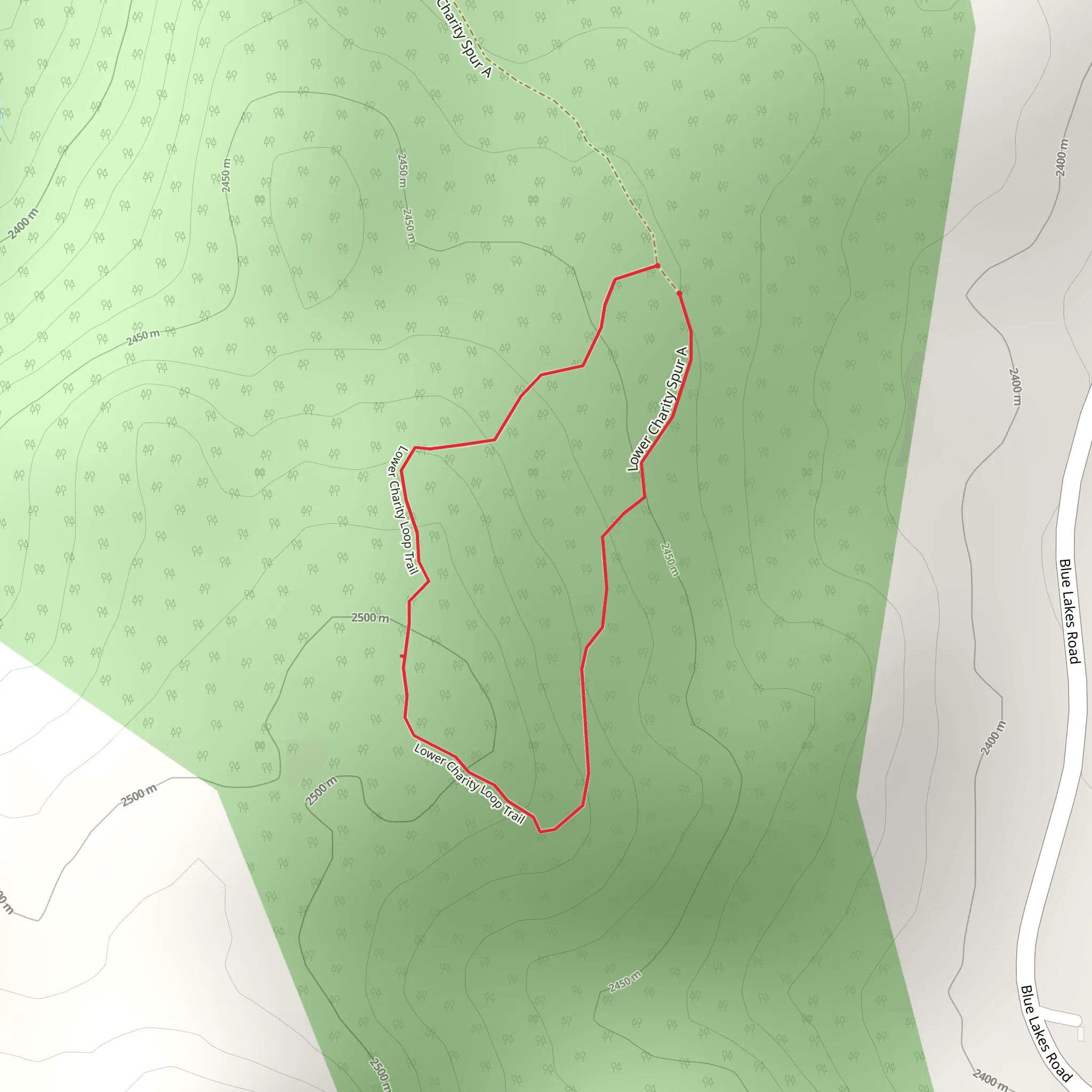 Lower Charity Loop Trail mobile static map