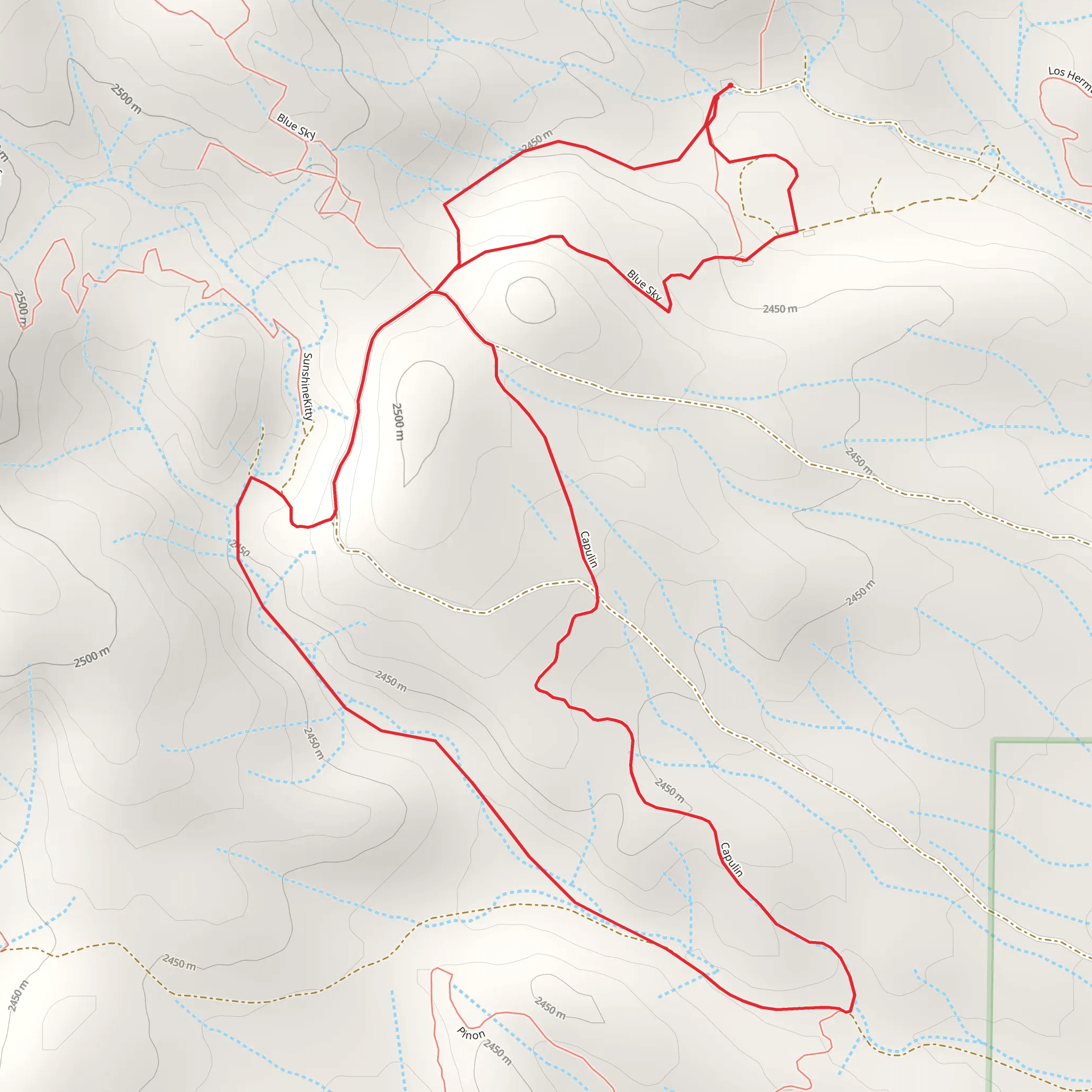 Blue Sky Capulin Loop from Penitente Canyon mobile static map