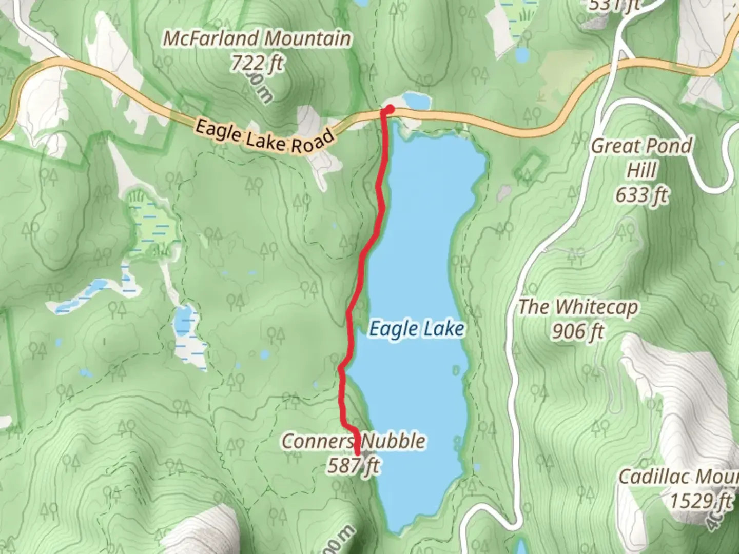 An image depicting the trail Connors Nubble Trail and its surrounding area.