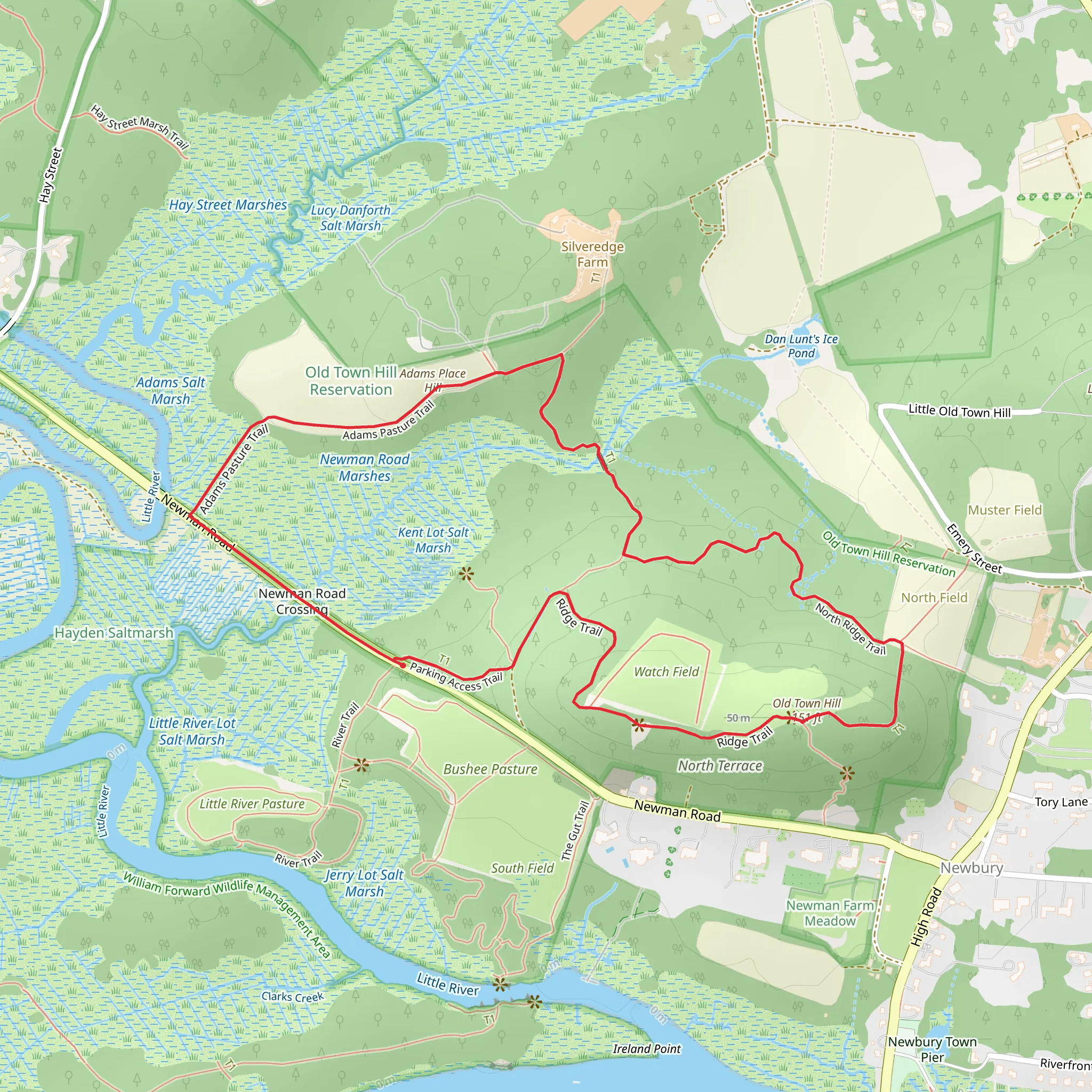 Adams Place Hill Loop mobile static map