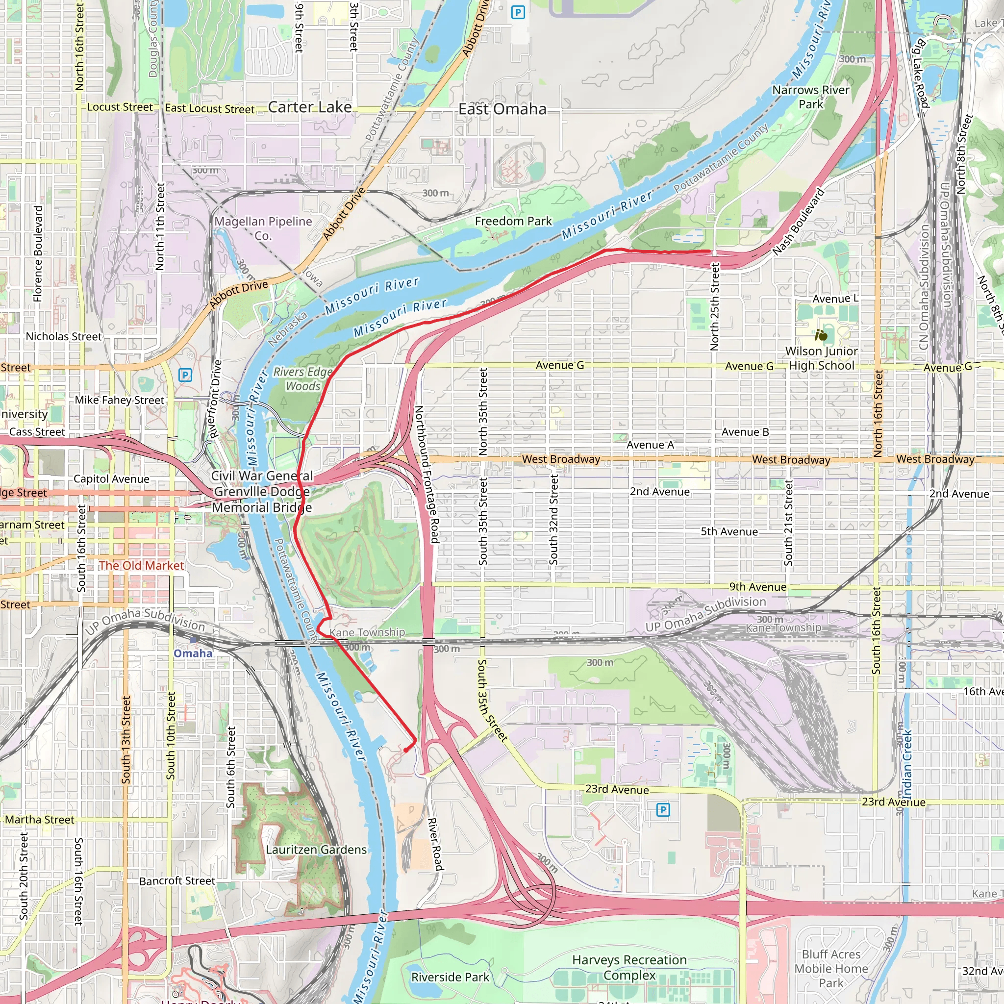 American Discovery Trail and Lewis and Clark Trail - Nebraska Avenue mobile static map