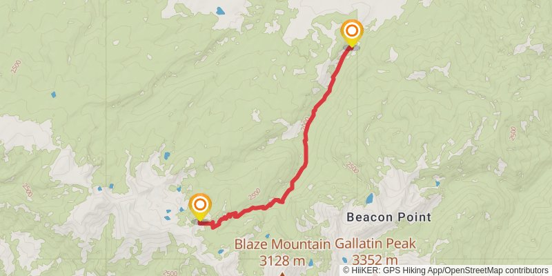 Cherry Creek and High Lakes Loop Trail stage 3 Map