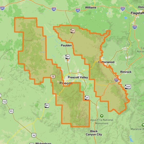 Prescott National Forest mobile static map
