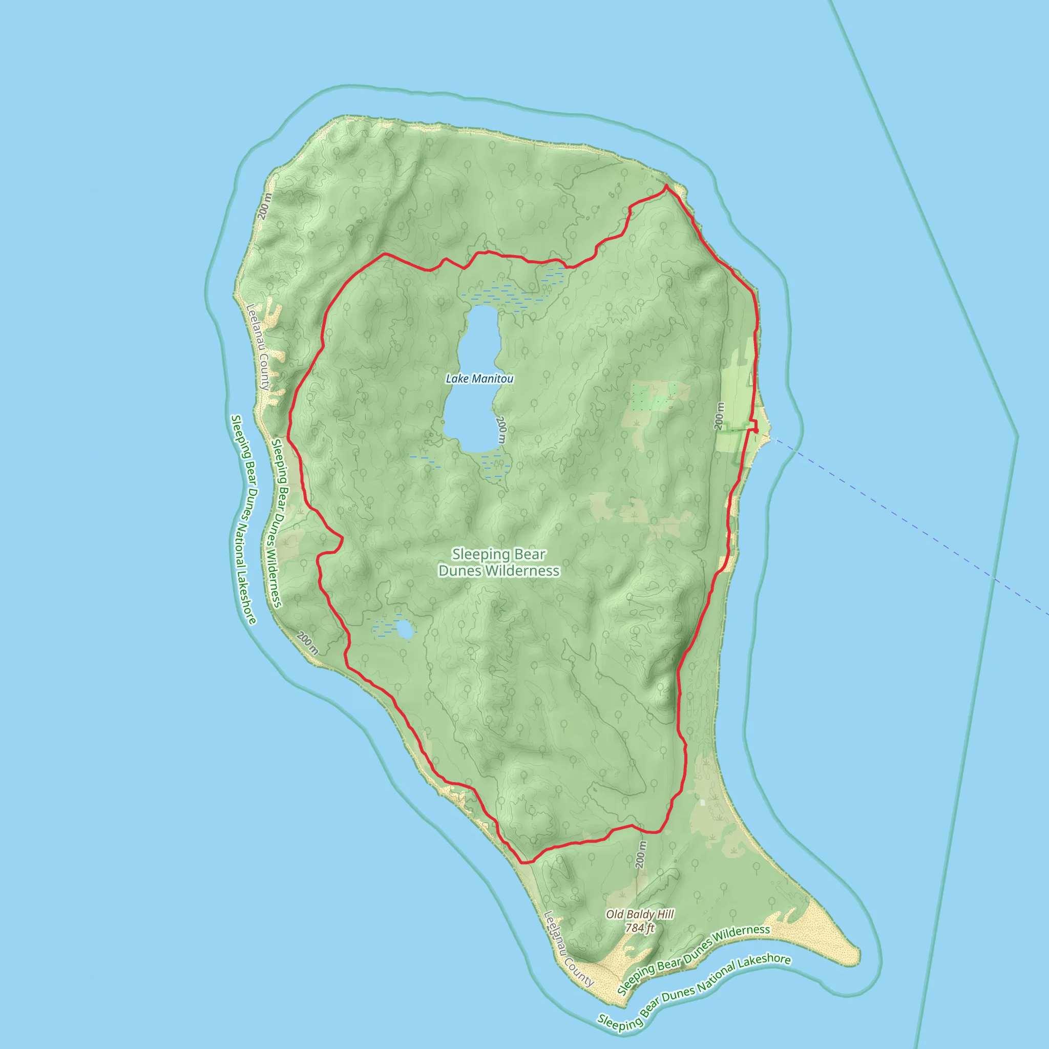 North Manitou Island Loop mobile static map