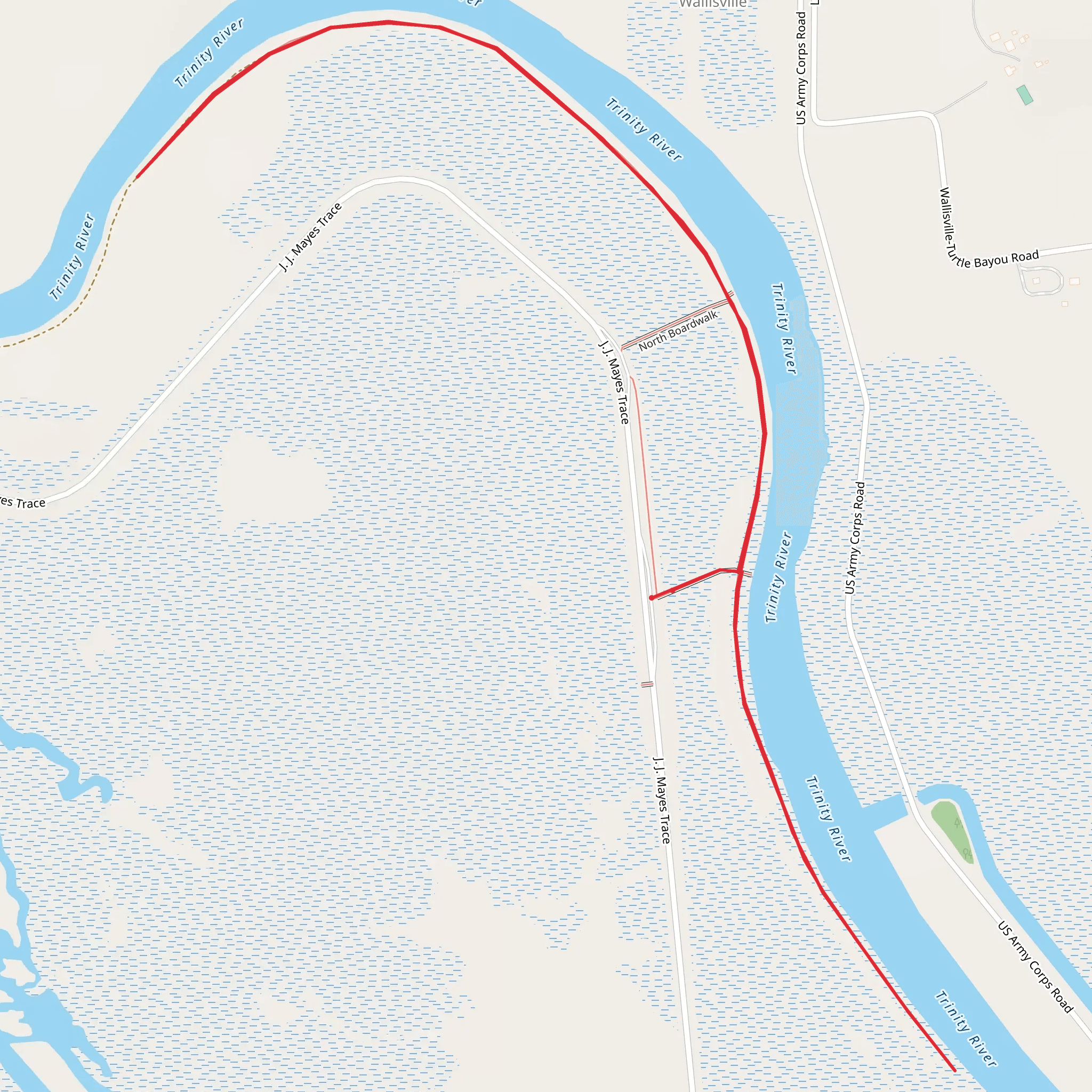 Trinity River Out and Back mobile static map