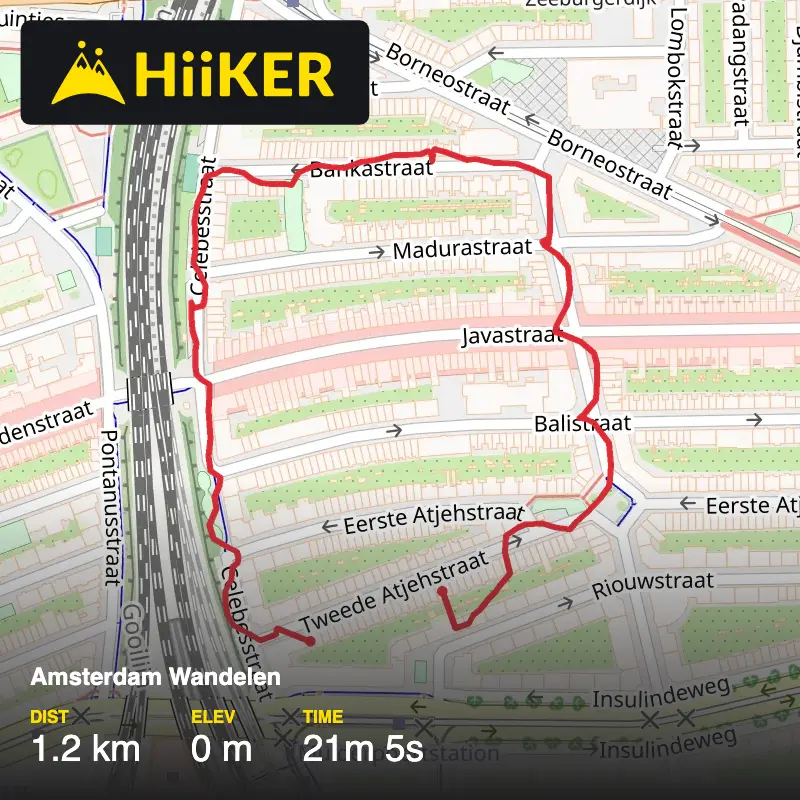 A map preview of the recording Amsterdam Wandelen.