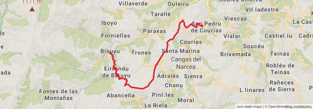 GR 109 Interior Asturias stage 26 Map