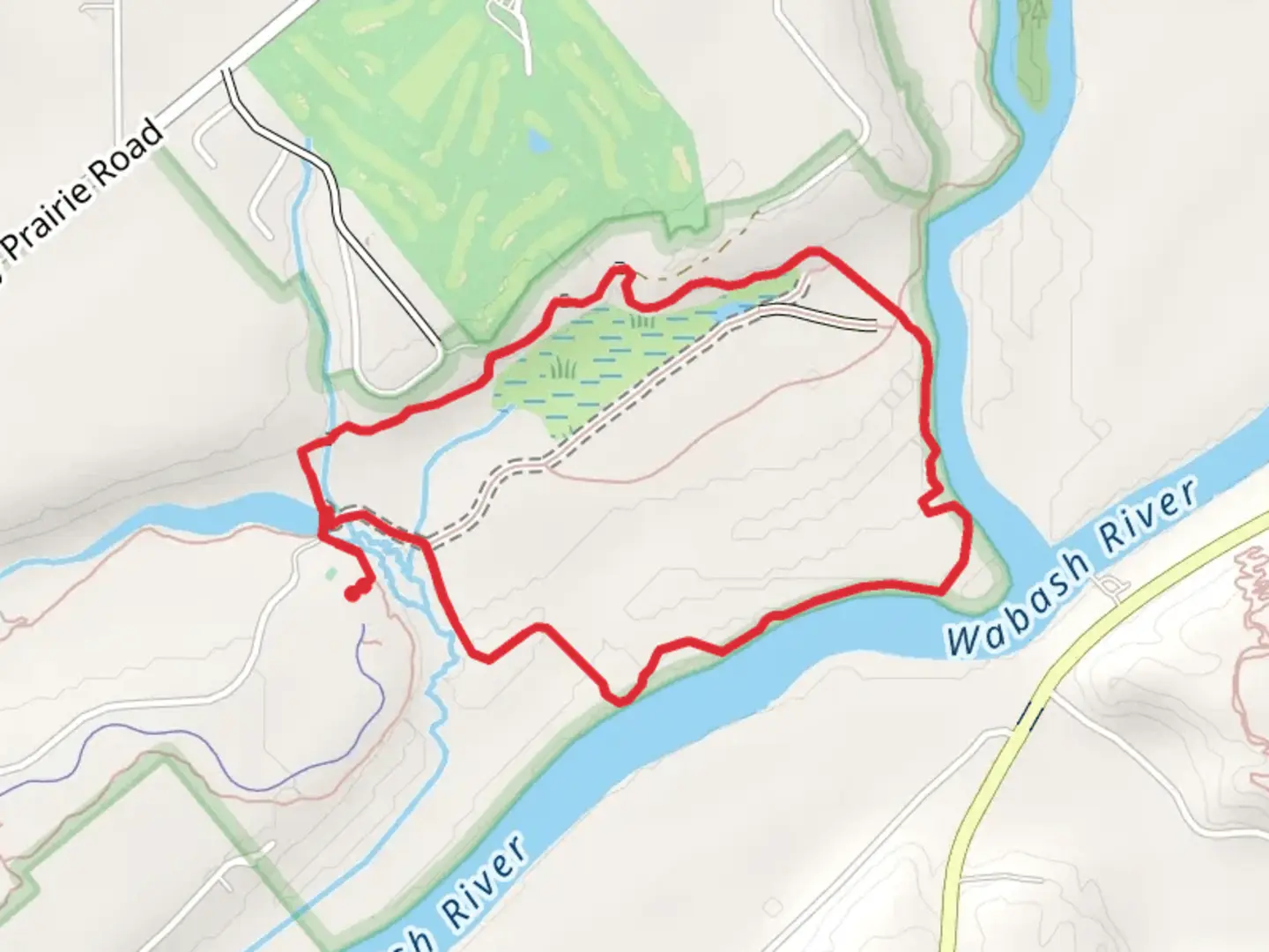 An image depicting the trail Tippecanoe River and Wabash River Shore Loop and its surrounding area.