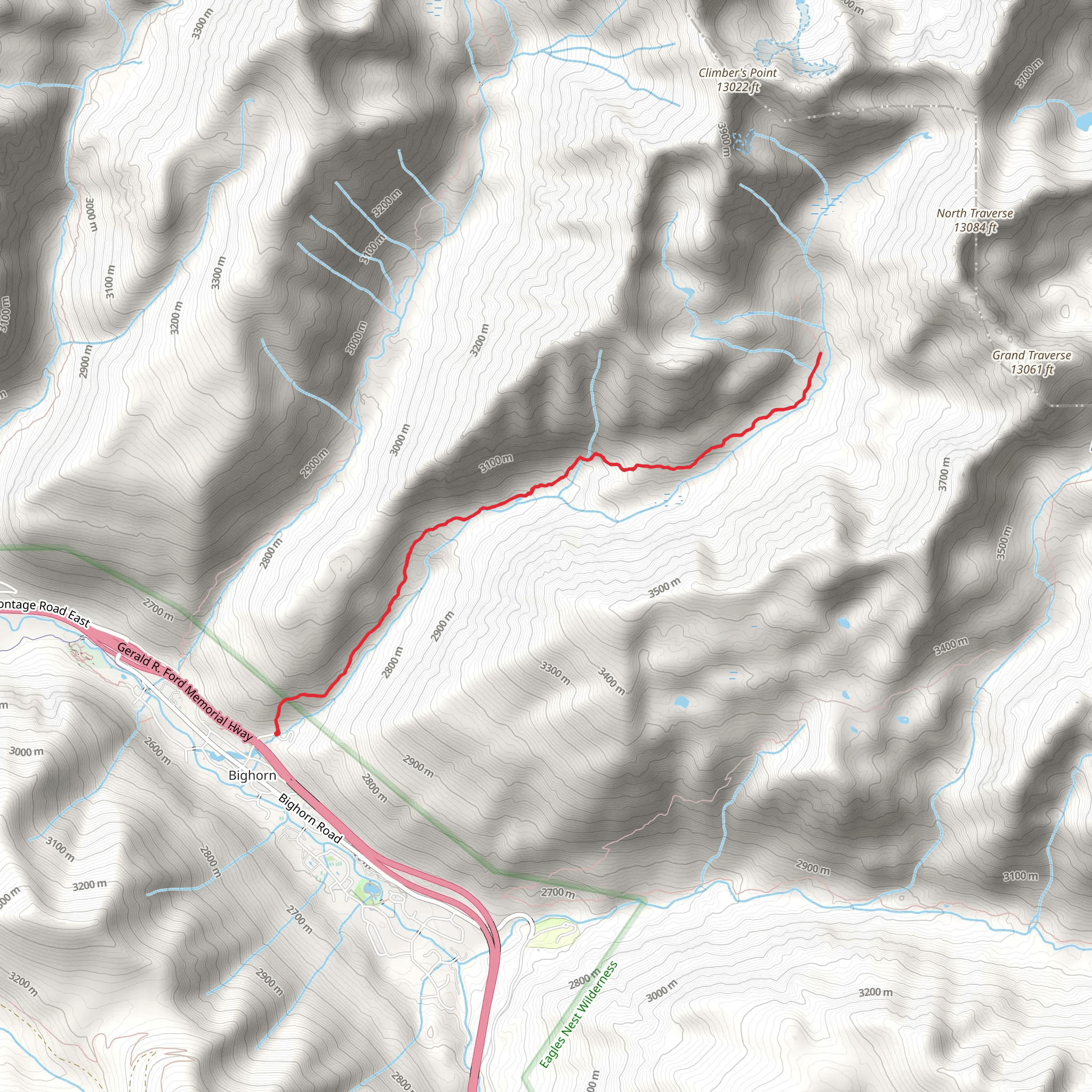 Bighorn Creek Trail mobile static map