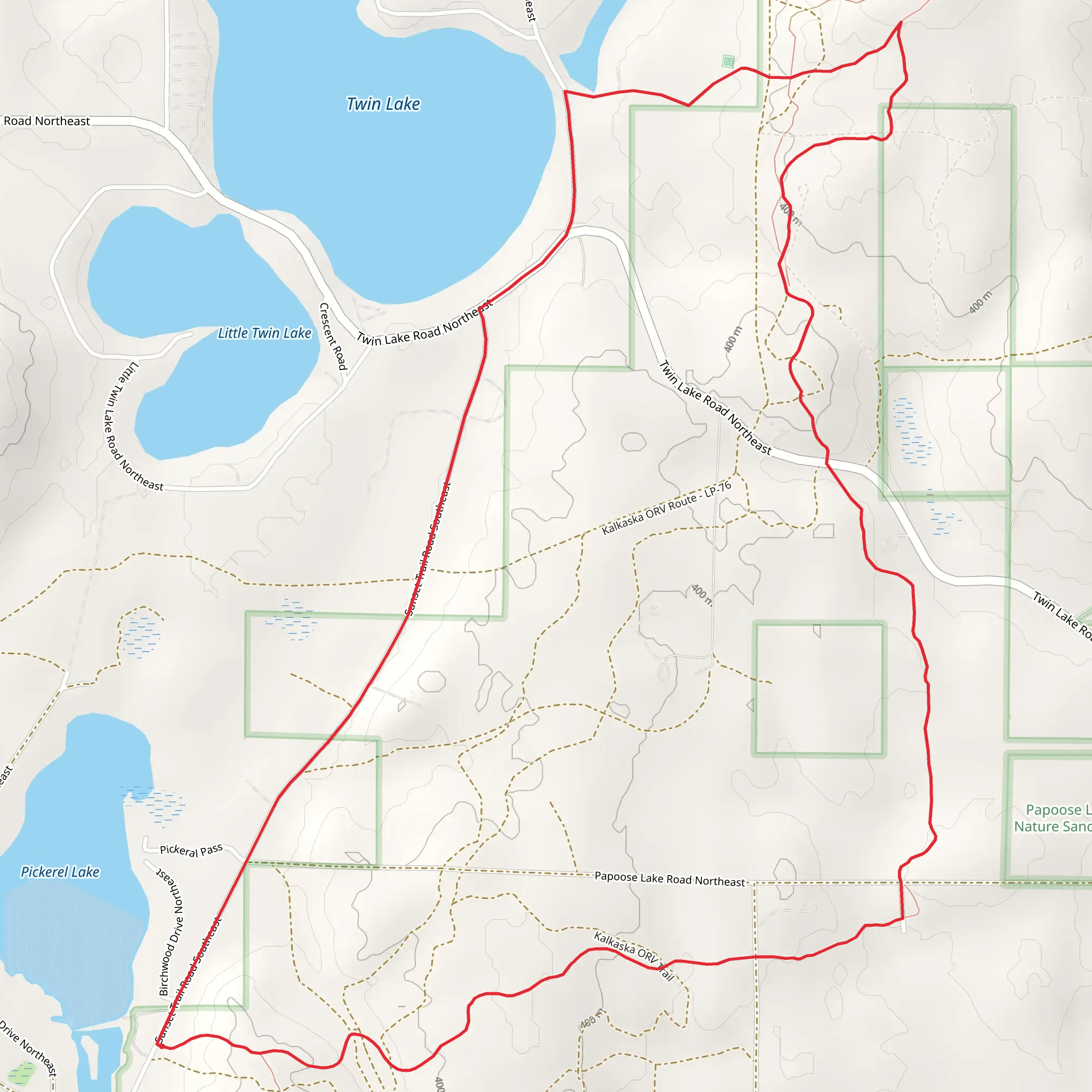 NCT and Sunset Trail Road Northeast Loop mobile static map