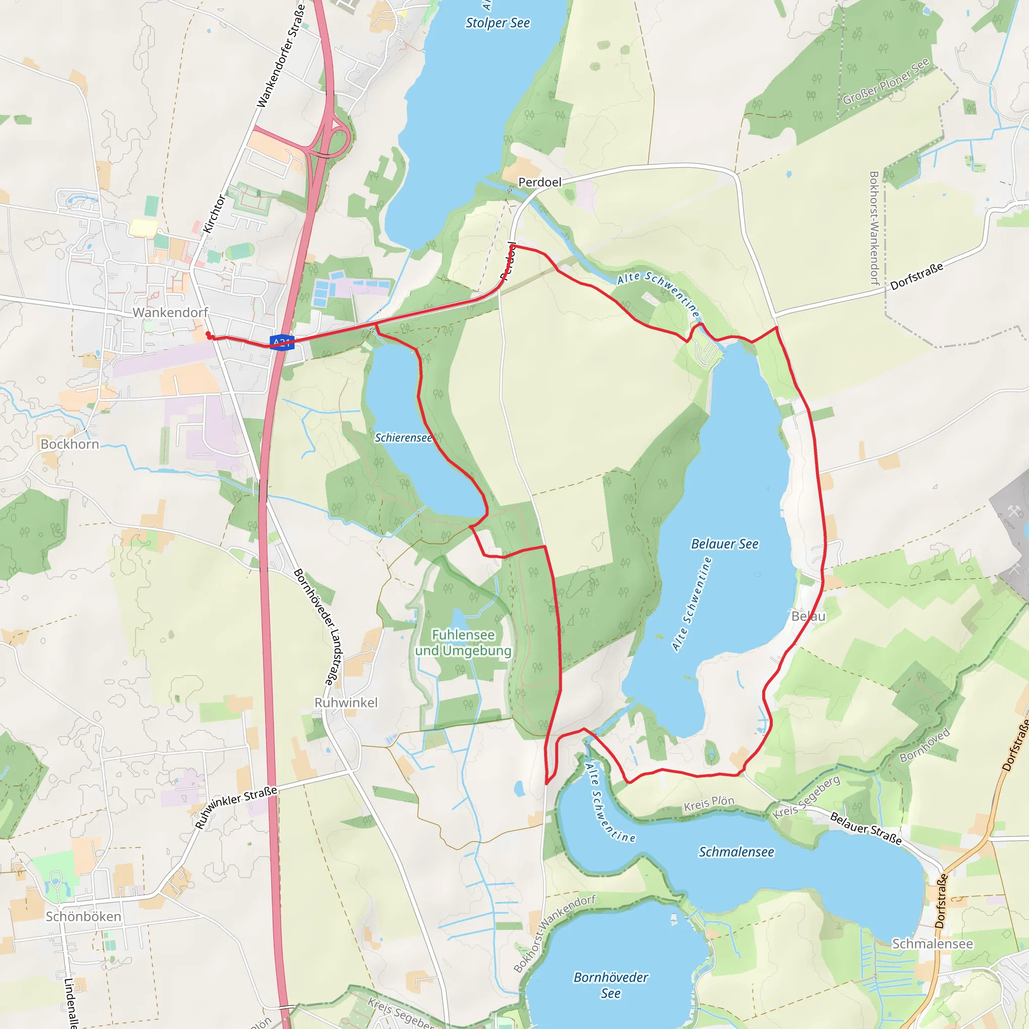 Schierensee and Belauer See Loop mobile static map