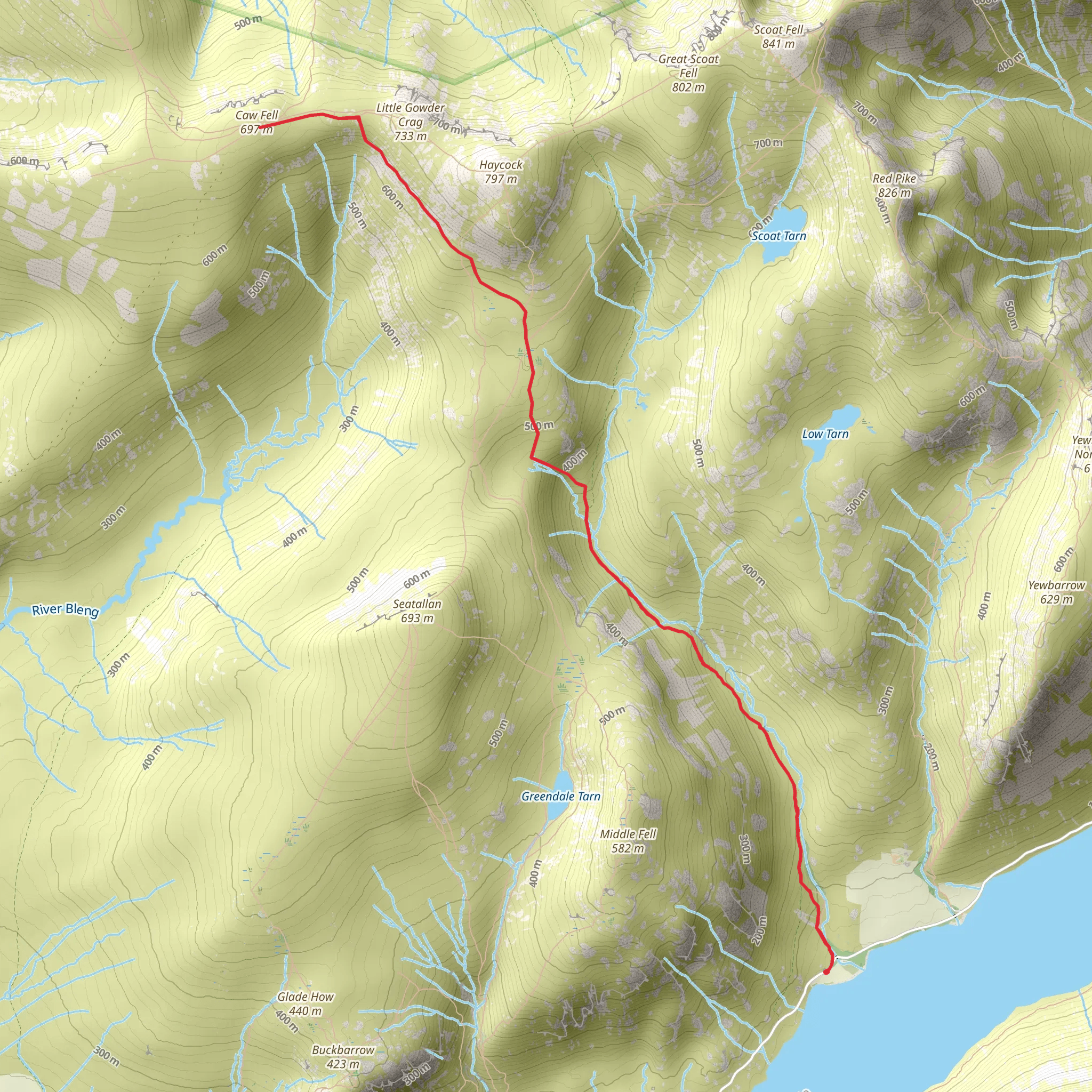 Caw Fell mobile static map
