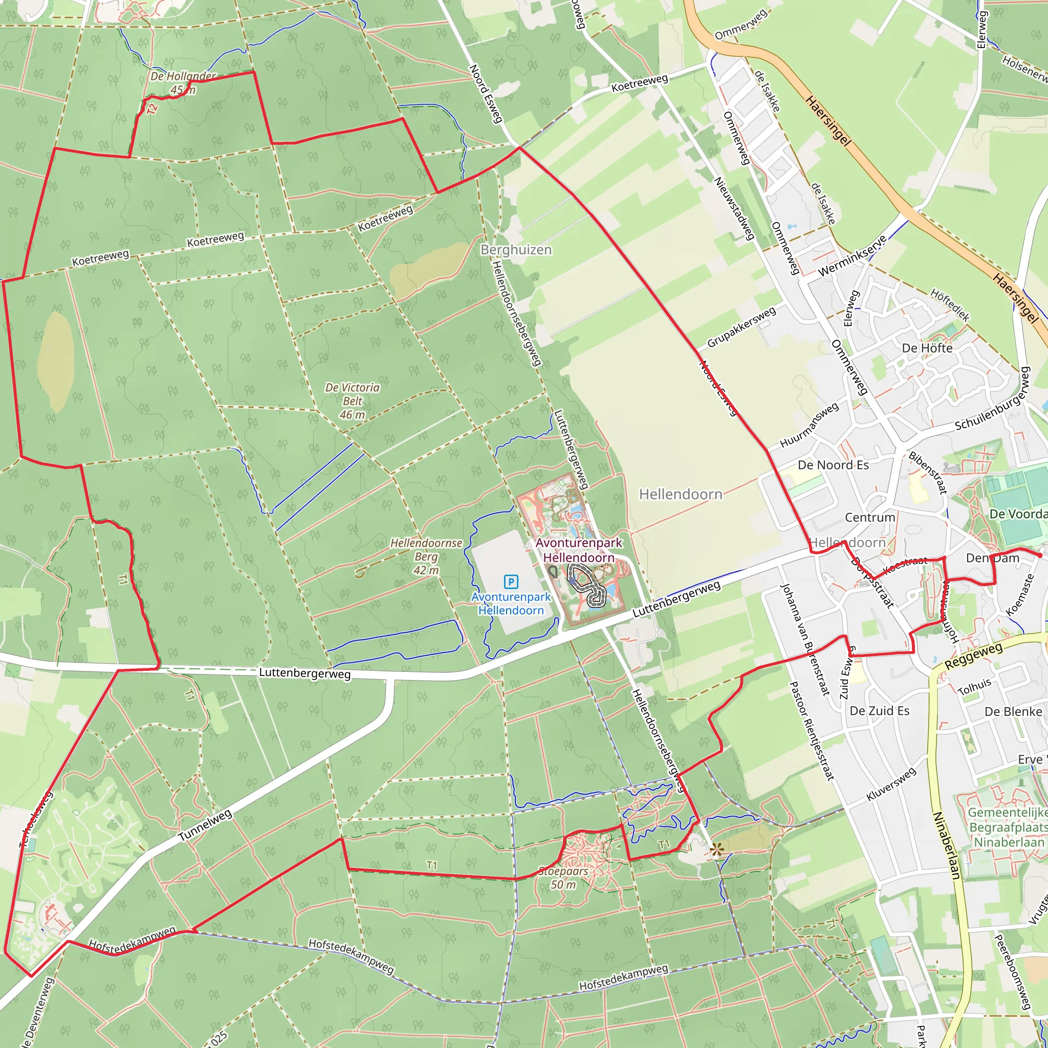De Hollander and Hellendoornsche Loop mobile static map