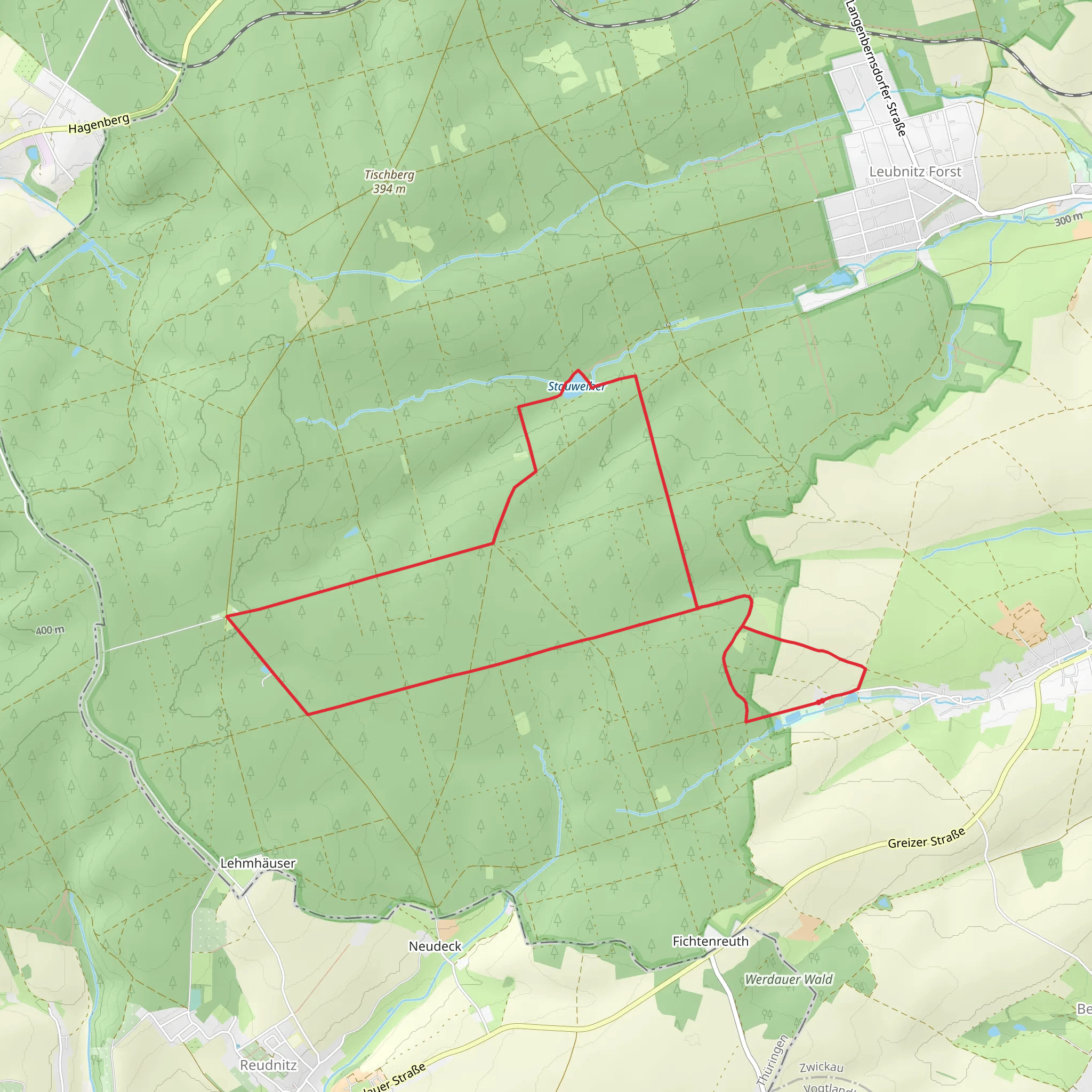 Stauweiher Loop - Werdauer Wald mobile static map