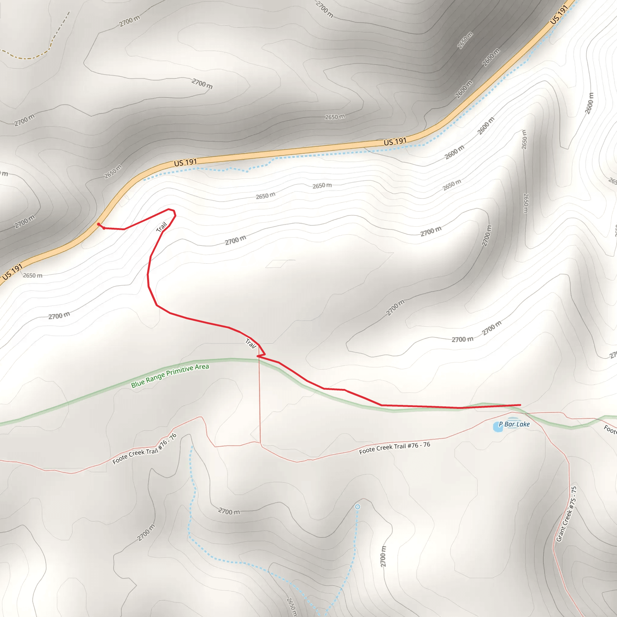P - Bar Lake Trail mobile static map