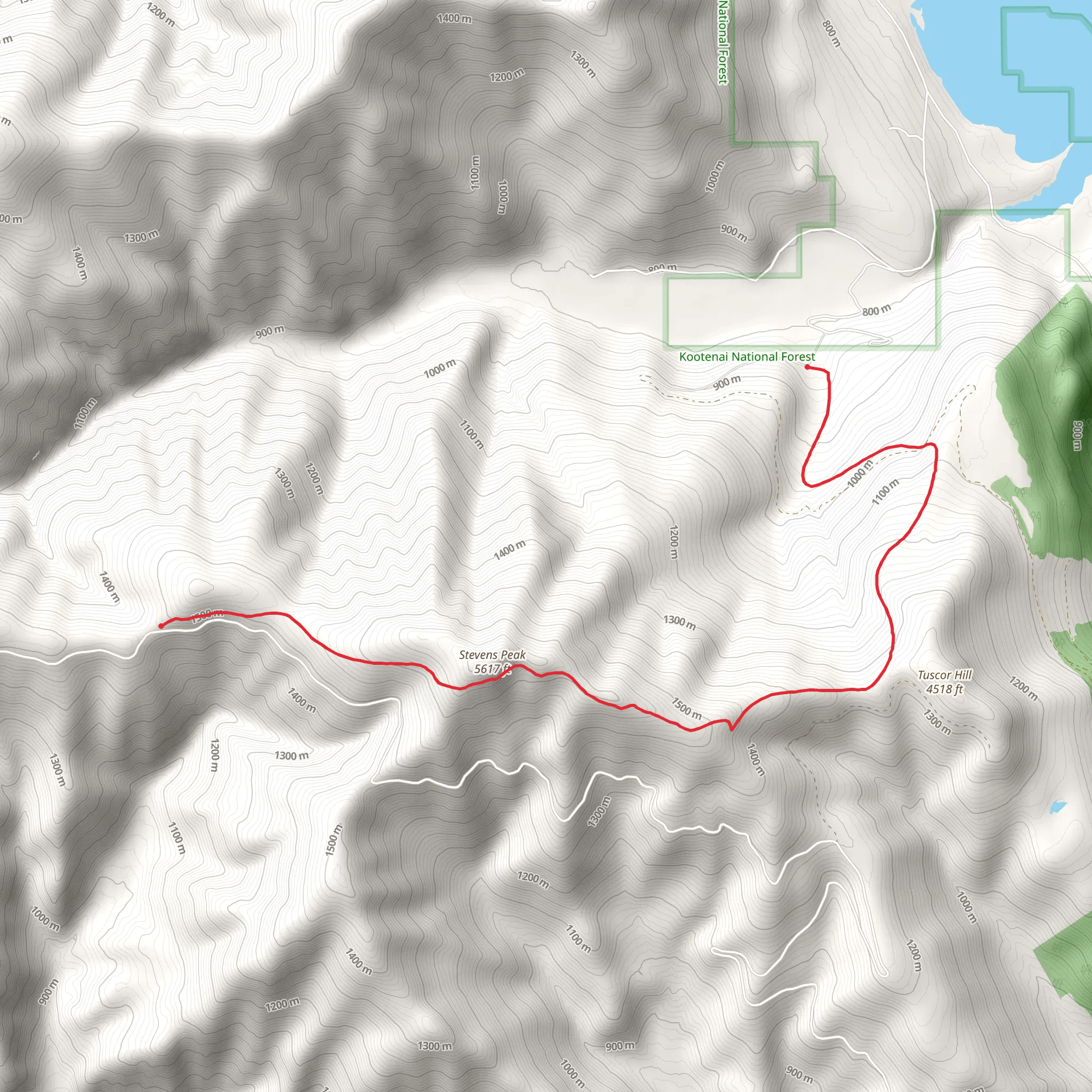 Stevens Ridge Trail mobile static map